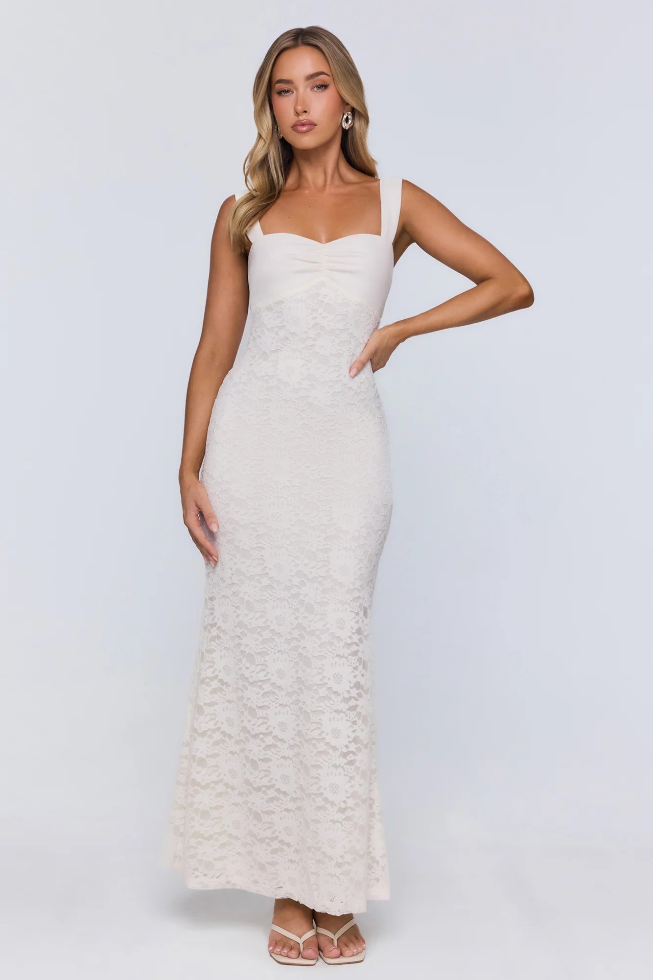 Endless Honeymoon Lace Maxi Dress Cream