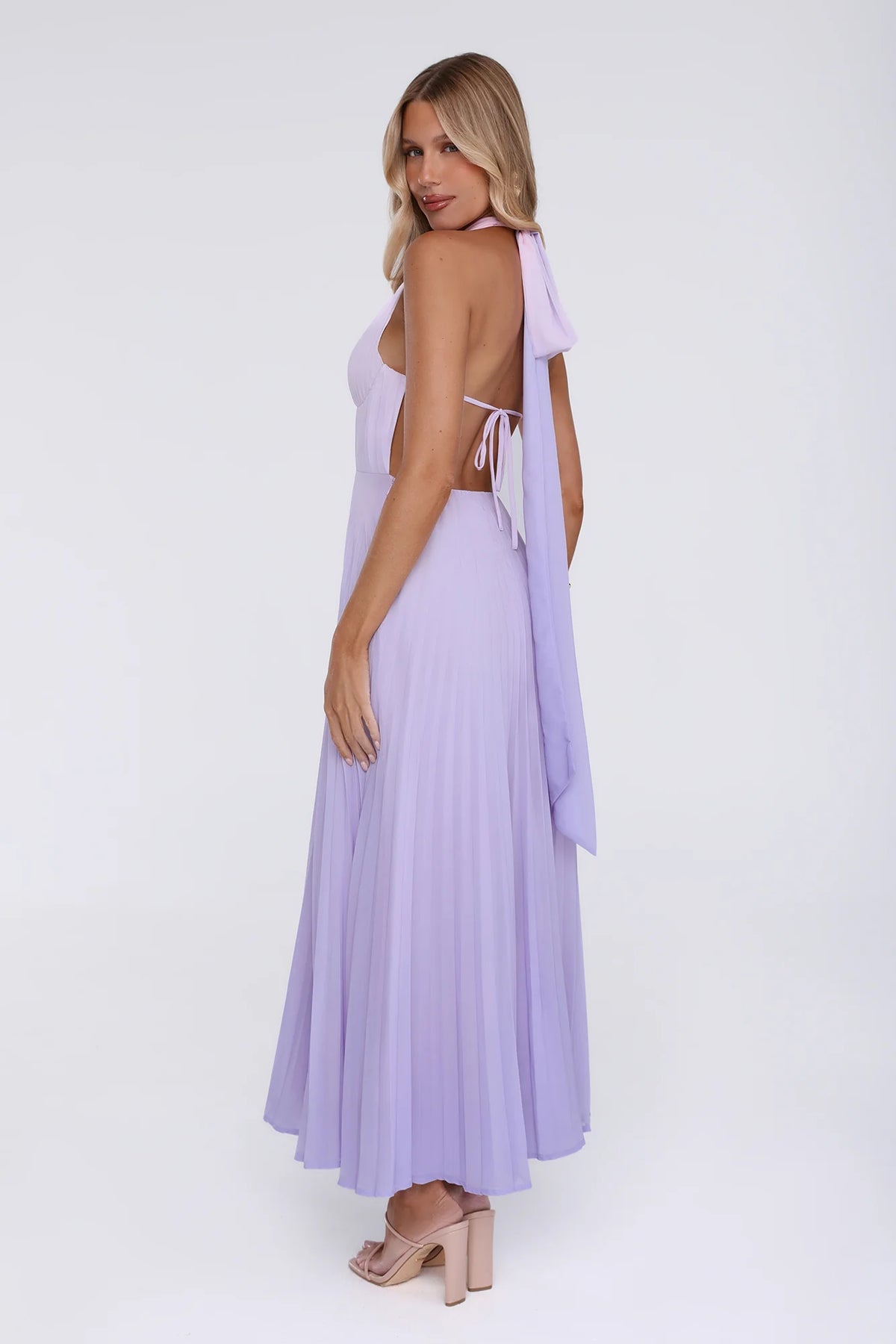 Chic Energy Shift Halter Maxi Dress Purple