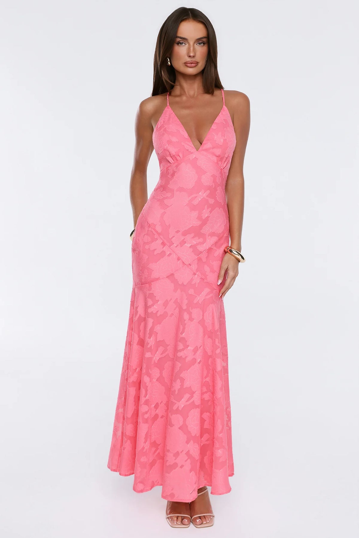 No Early Nights Maxi Dress Coral