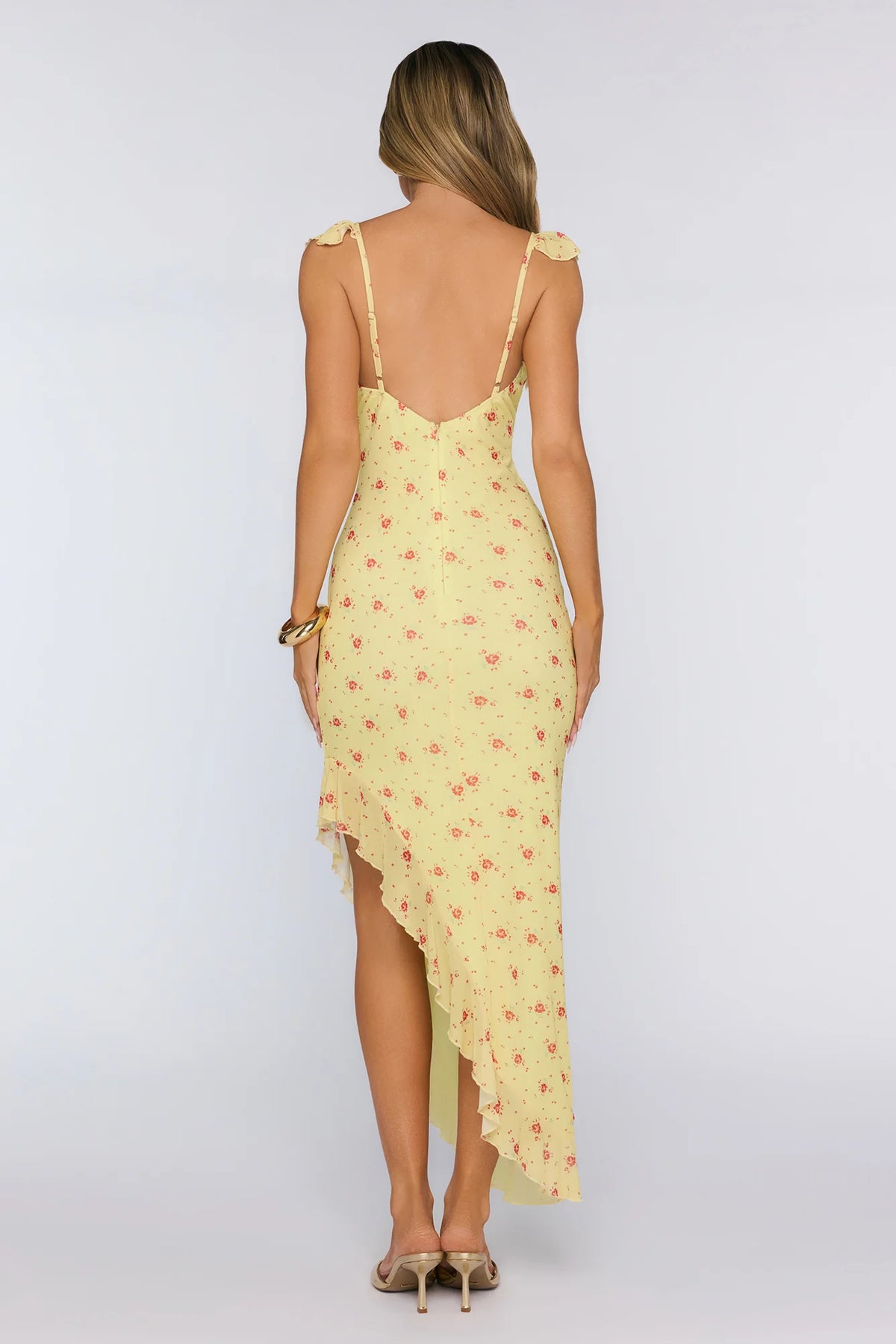 Polished Intentions Mesh Maxi Dress Yellow