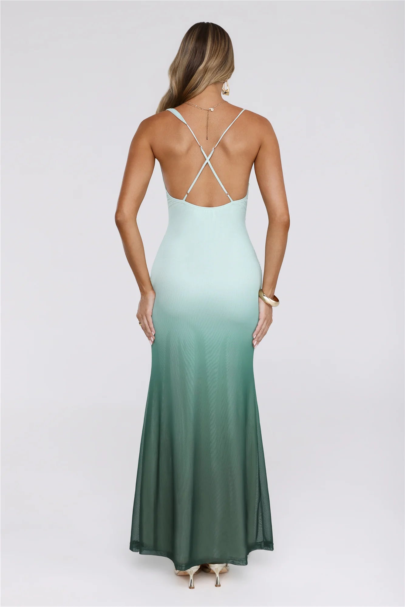 Sugar Lush Mesh Maxi Dress Green