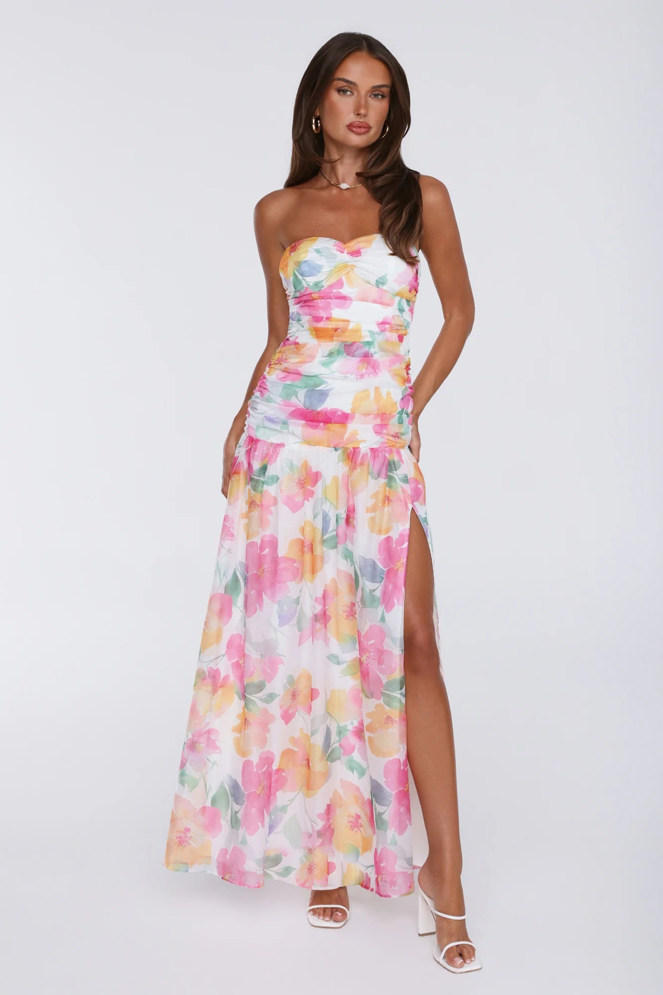 Pretty Much Perfect Strapless Maxi Dress Pink