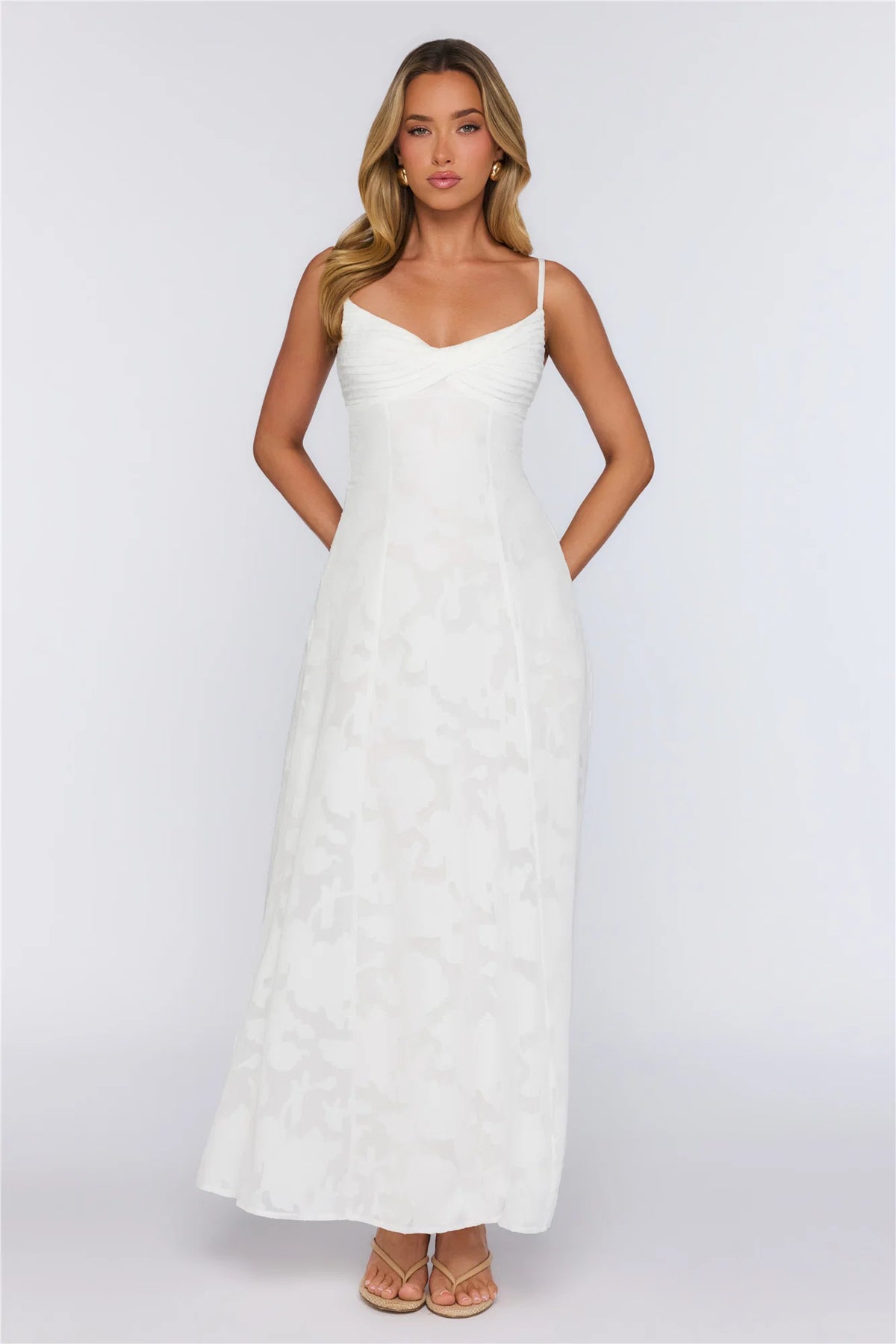 Pine Blossom Maxi Dress White
