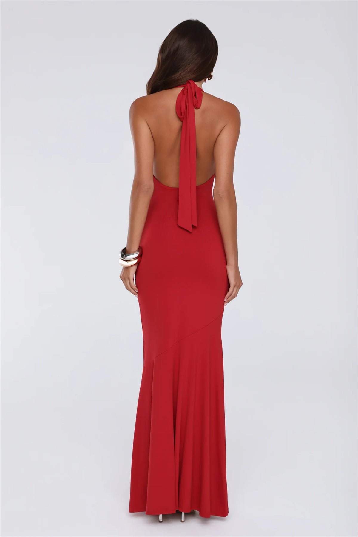 Chic Spark Halter Maxi Dress Red