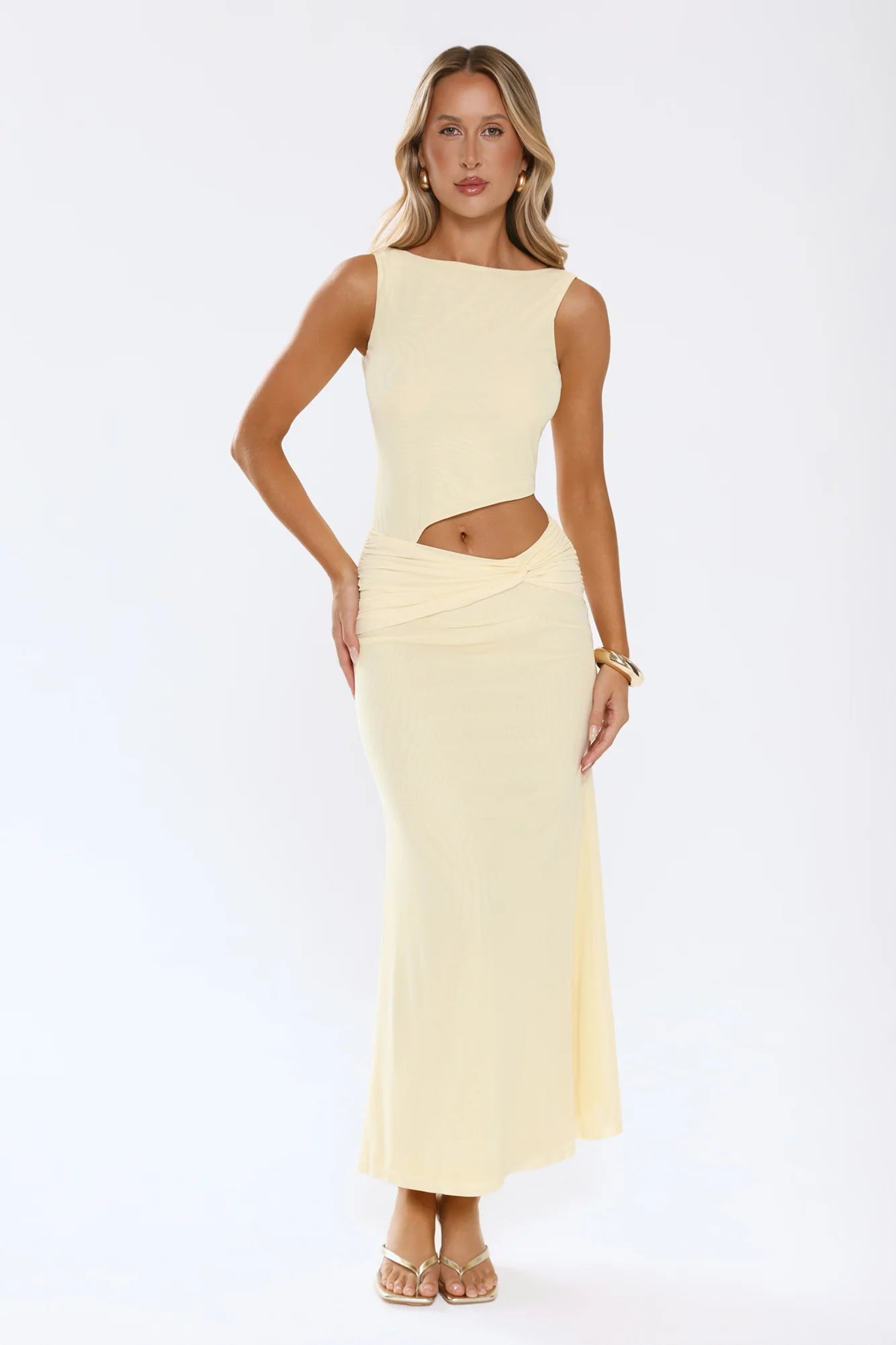 This Is The Look Mesh Maxi Dress Yellow