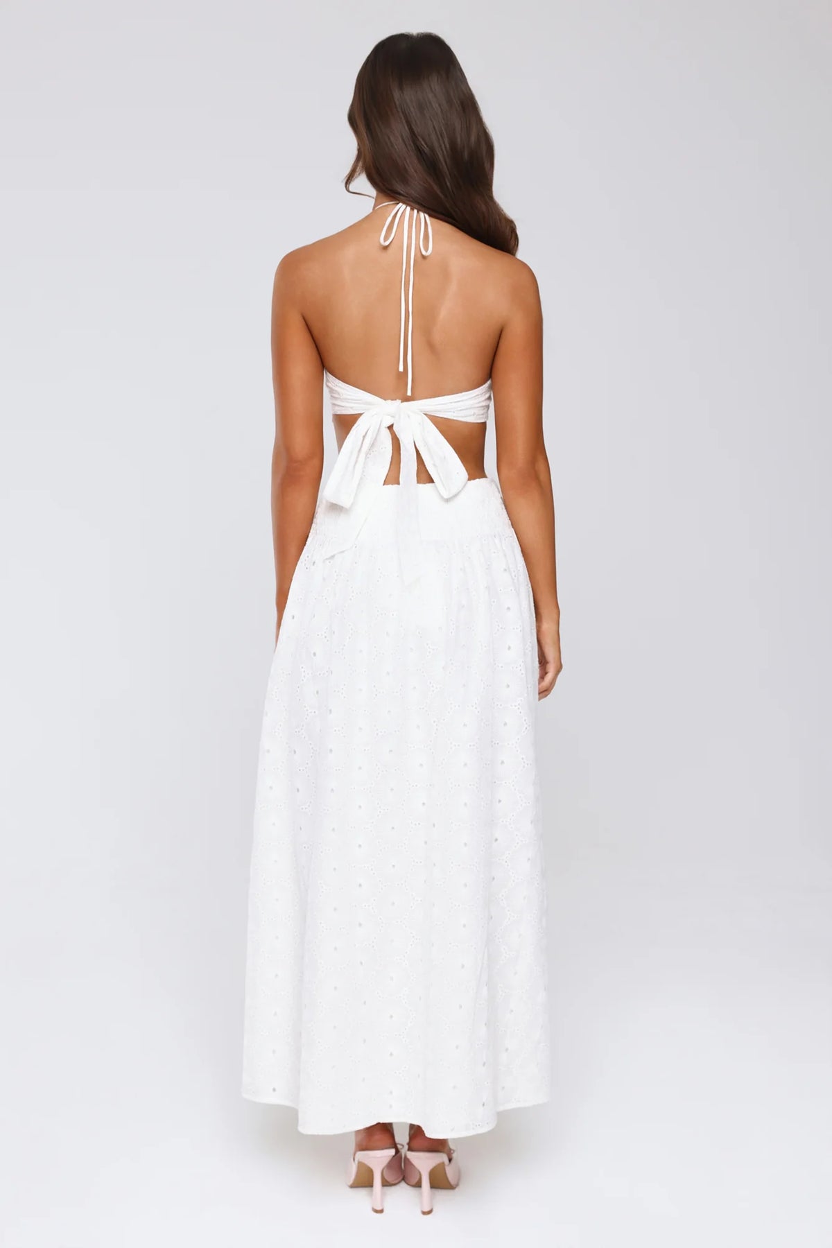 Soft Swoon Halter Maxi Dress Off White