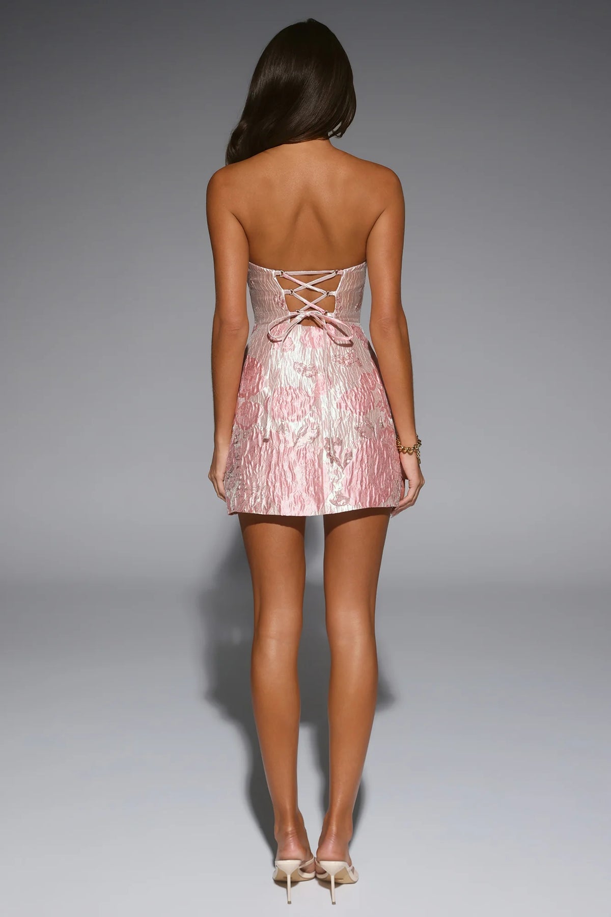 Wisteria Wishes Strapless Mini Dress Pink