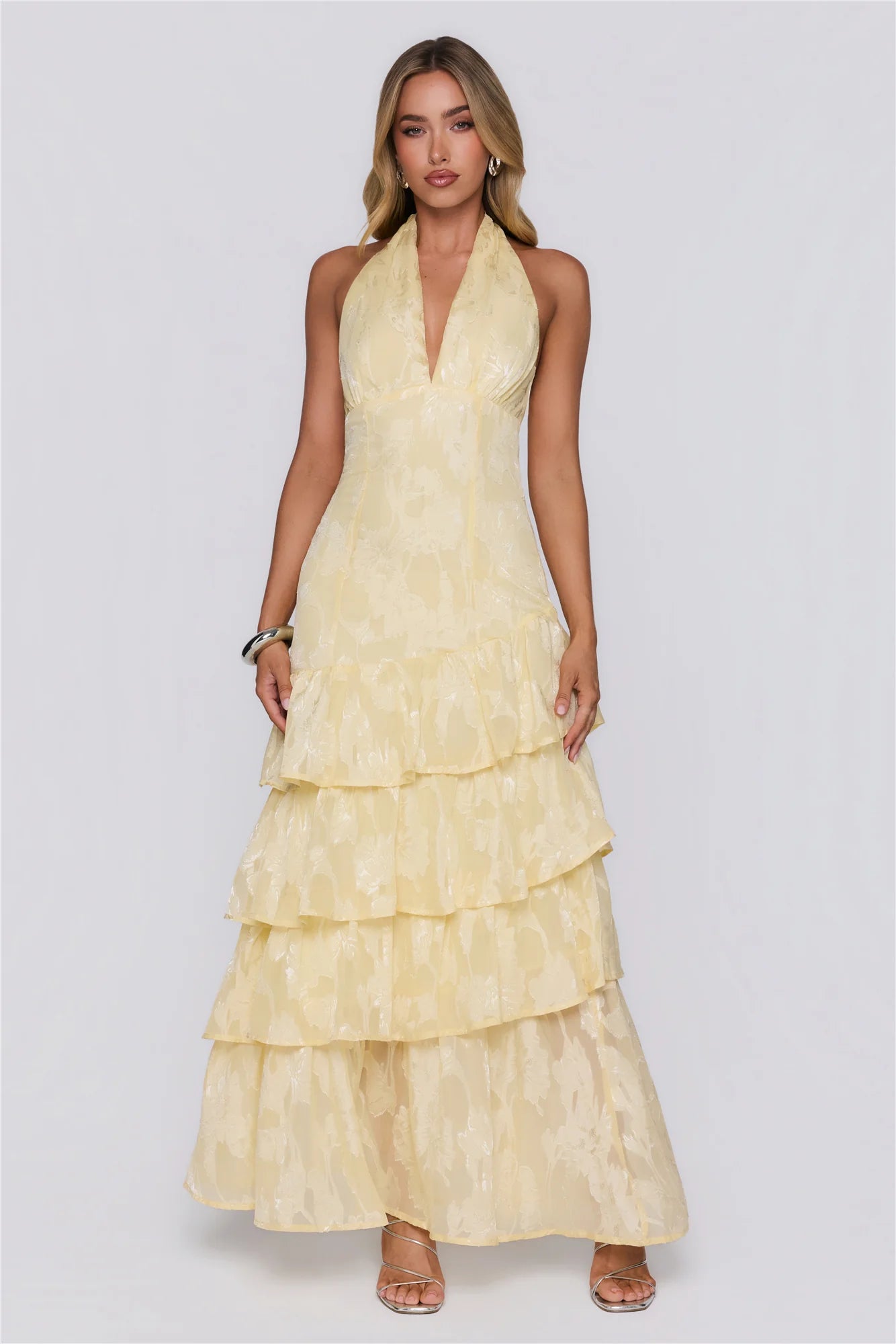 Mood Shift Halter Maxi Dress Yellow