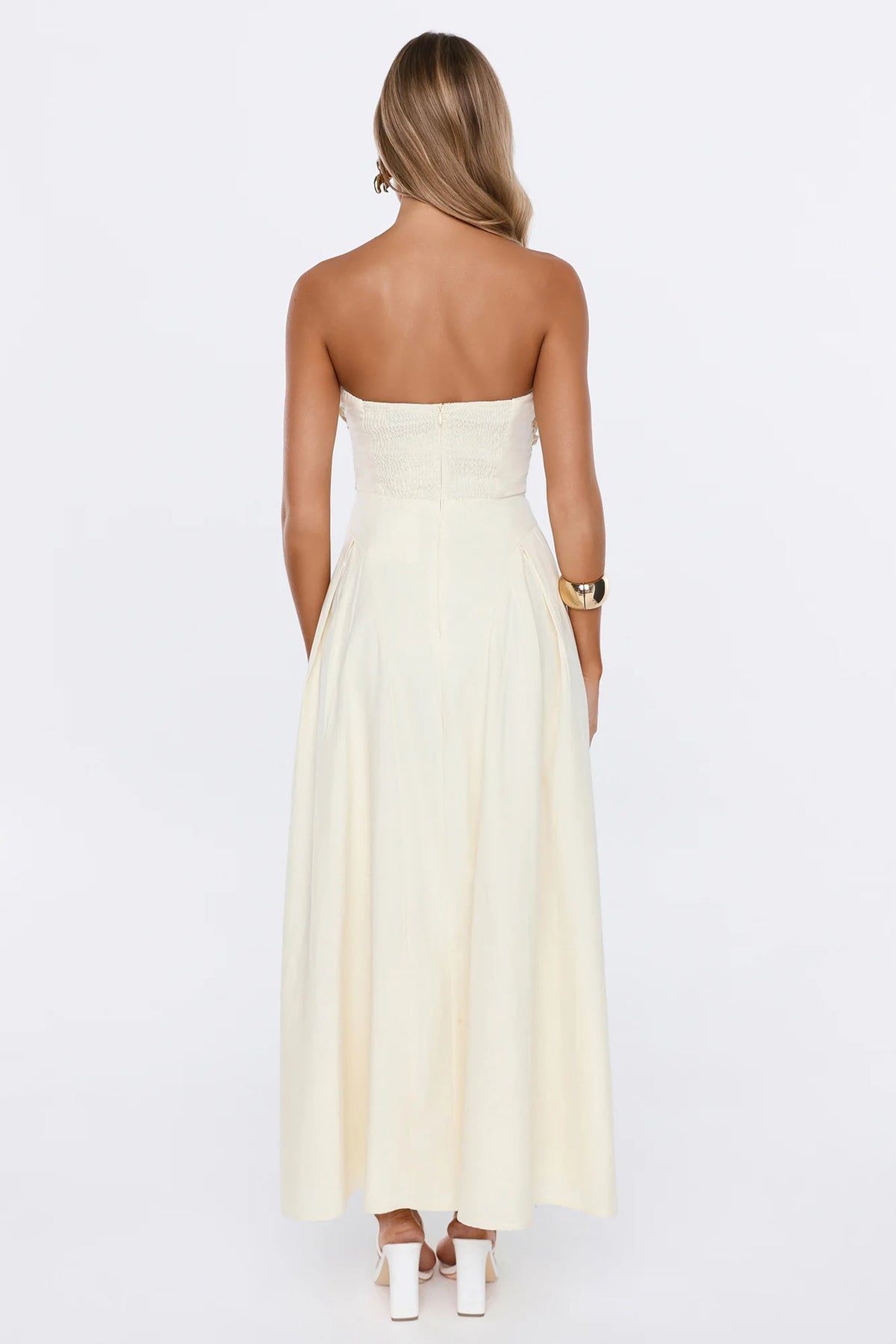 Lovely Affair Strapless Maxi Dress Yellow