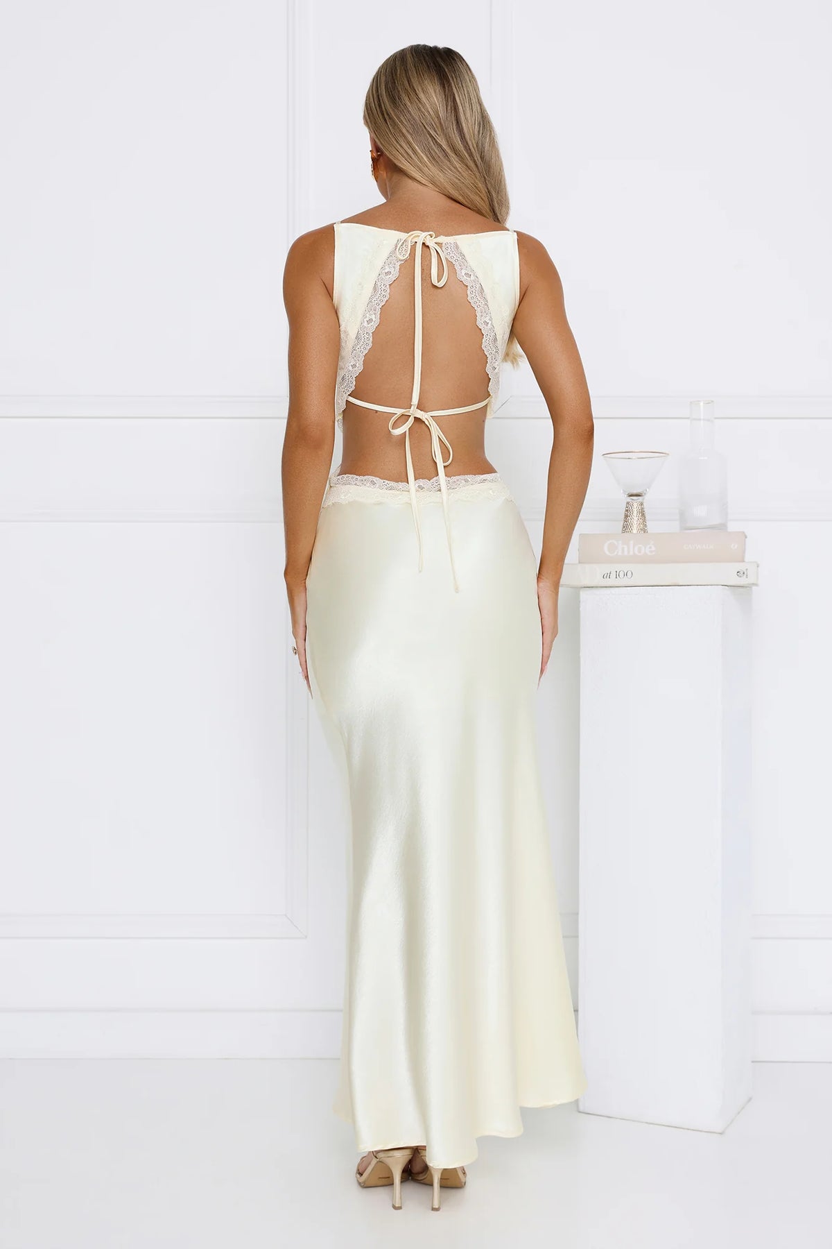 Metro Nights Satin Maxi Dress Yellow