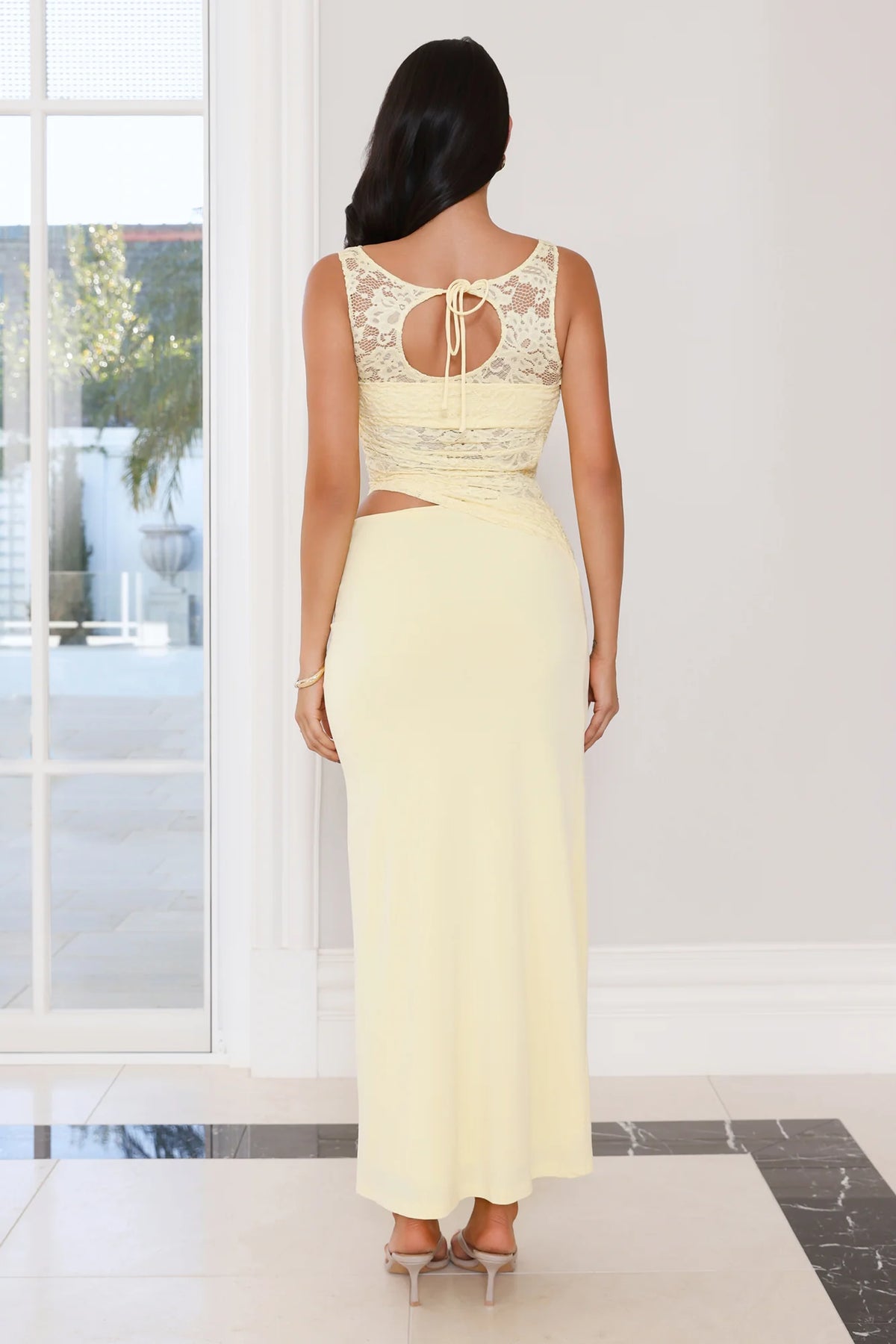 Styled Signed Delivered Lace Maxi Dress Yellow