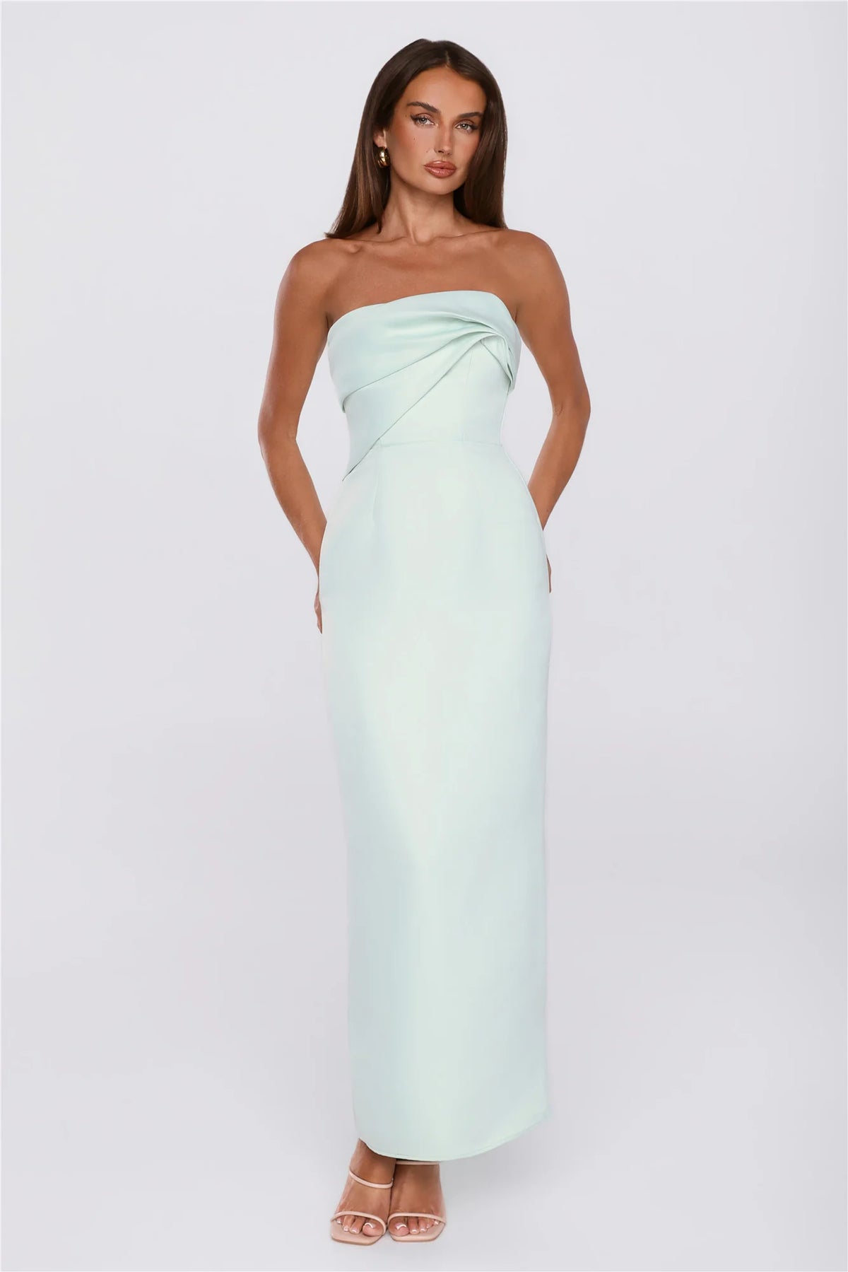 Keep This Energy Strapless Maxi Dress Mint