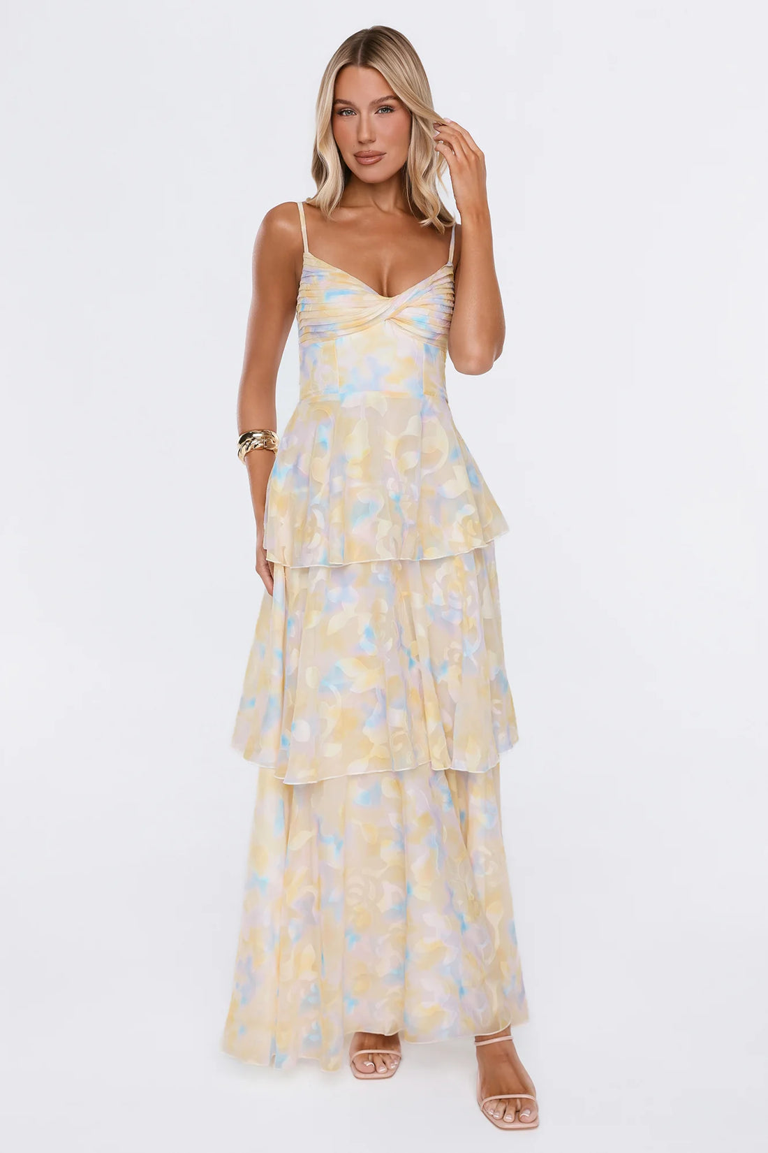 Sweet Luxury Maxi Dress Yellow Print