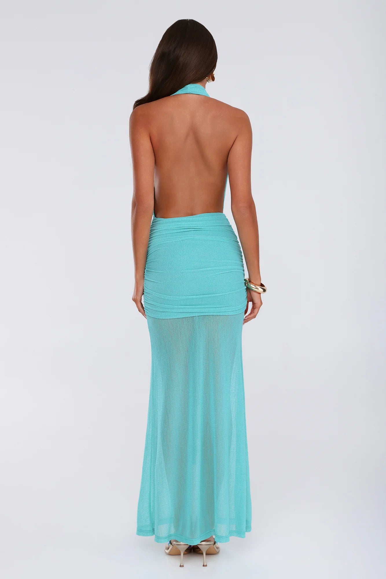 Born To Stand Out Halter Maxi Dress Aqua