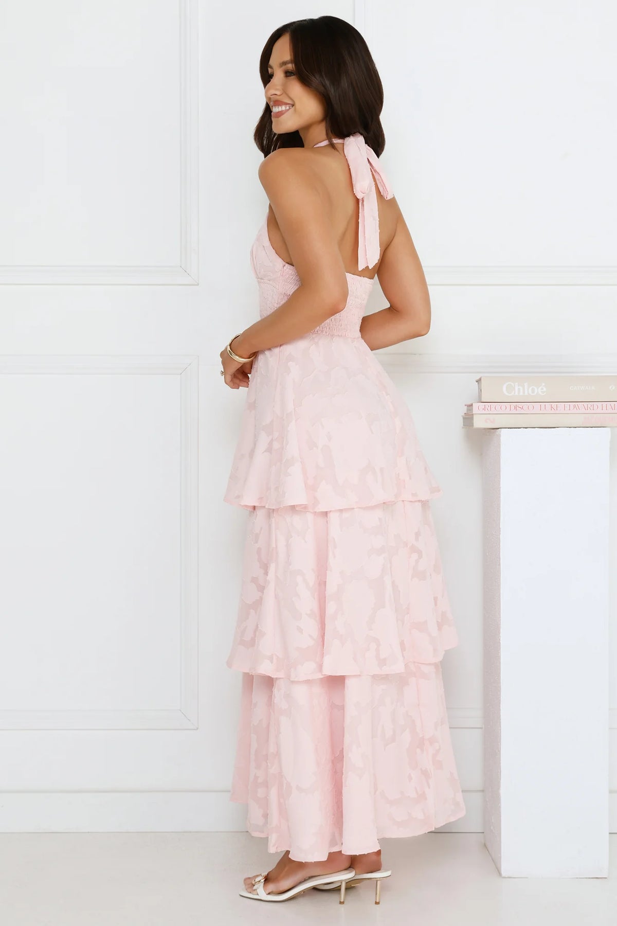 Island Sway Halter Maxi Dress Pink