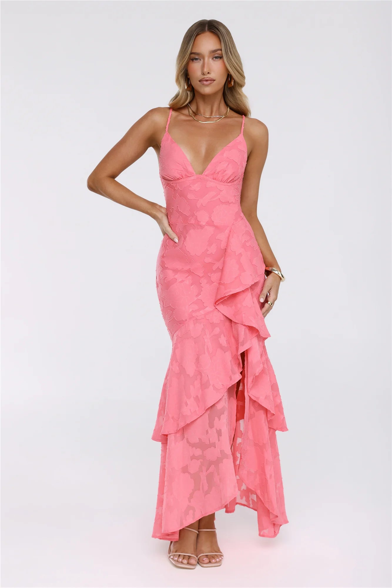 Petal Parade Maxi Dress Coral