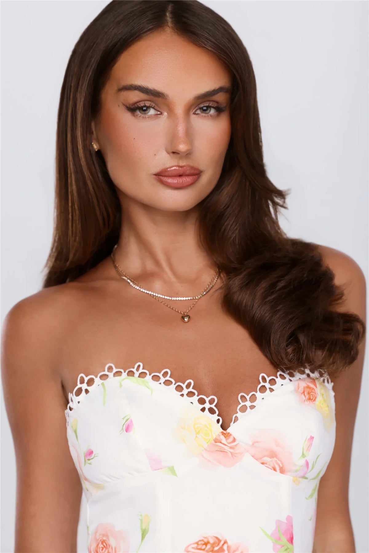 Blooms Under Sunshine Strapless Mini Dress Floral