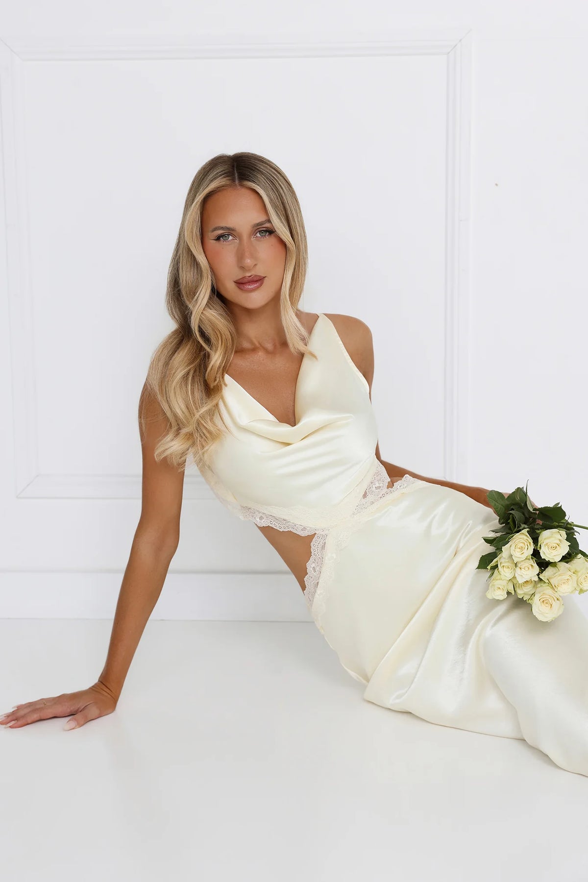 Metro Nights Satin Maxi Dress Yellow