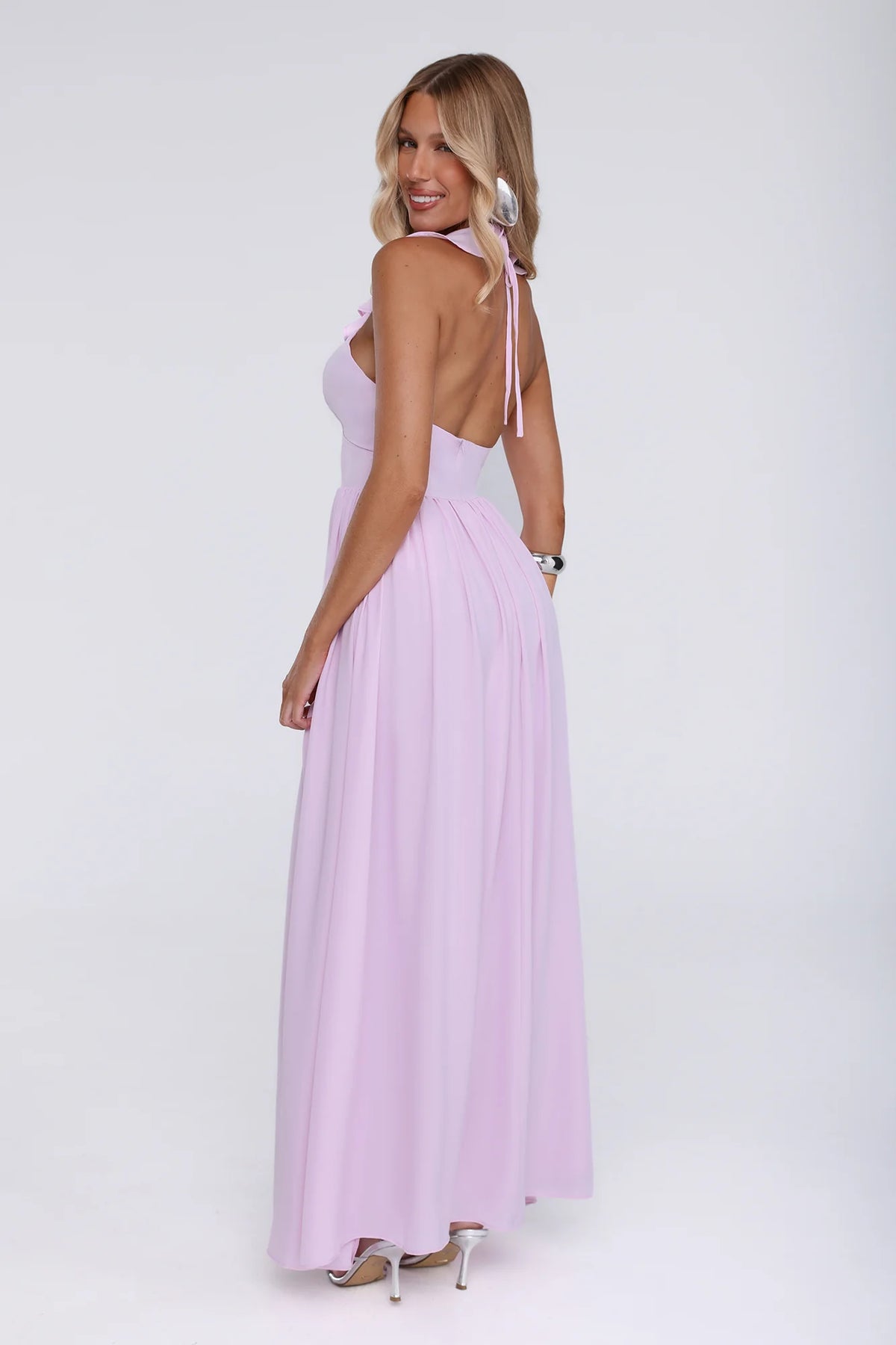 Celebrate You Halter Maxi Dress  Pink