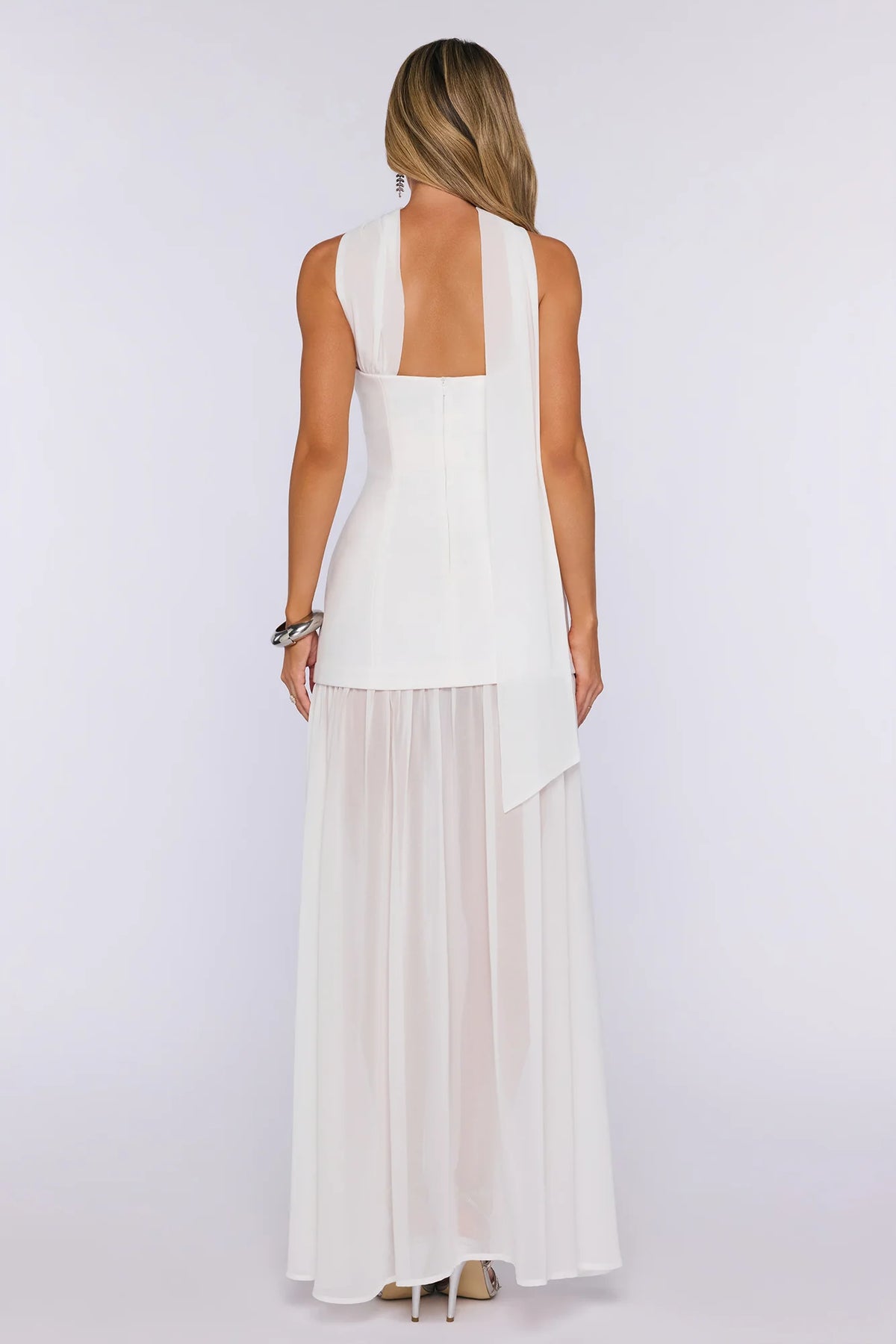 Formal Event Strapless Maxi Dress White