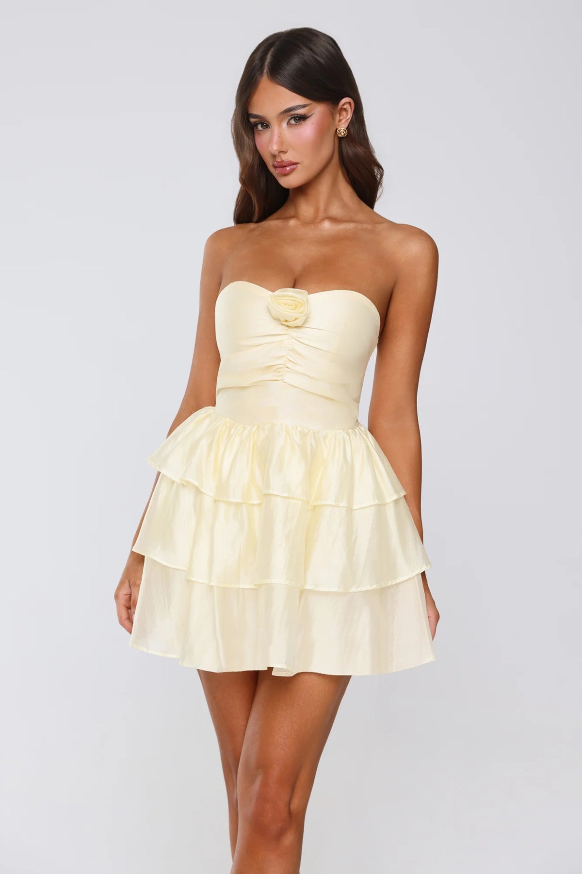 Sunshine Approved Strapless Mini Dress Yellow