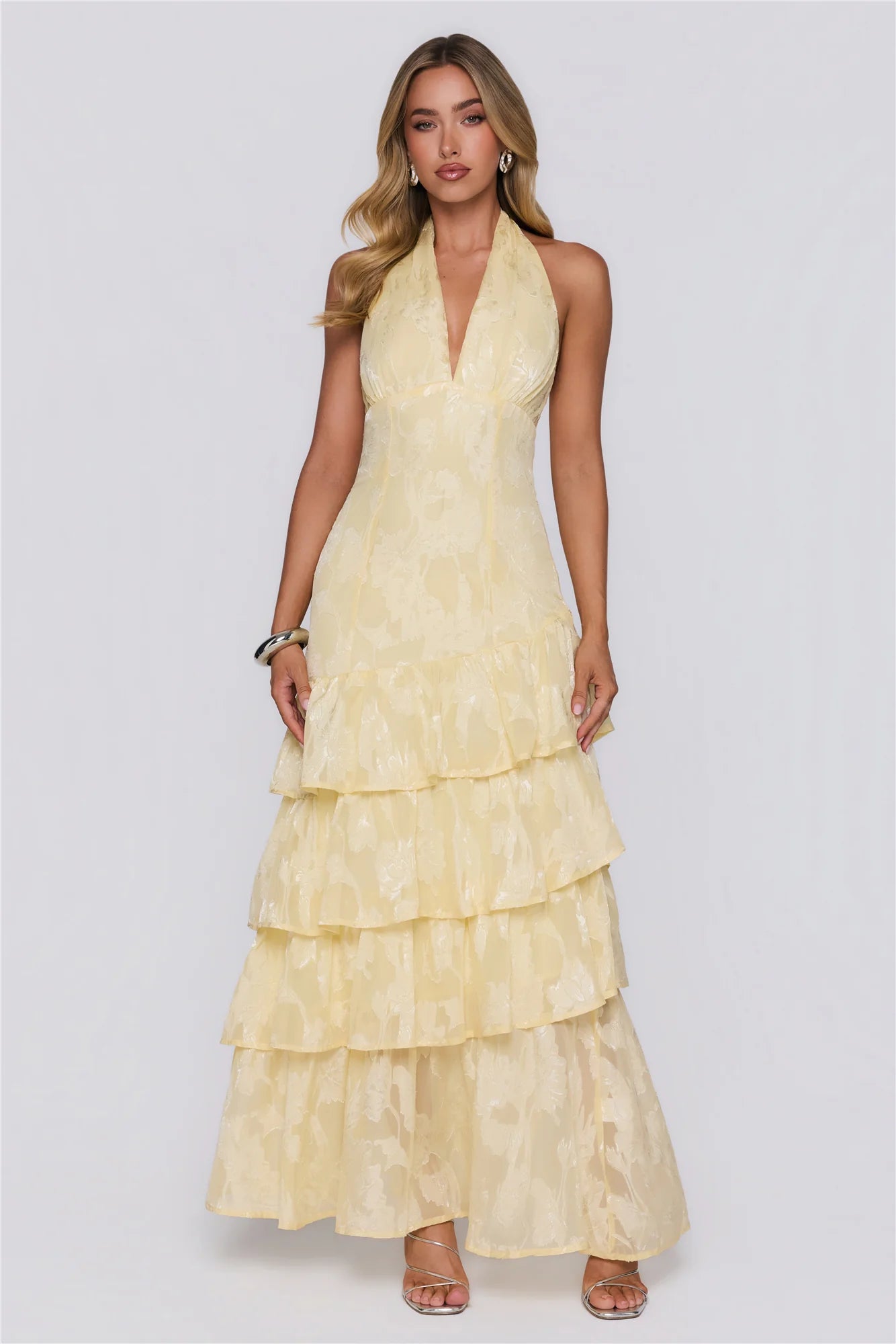 Mood Shift Halter Maxi Dress Yellow