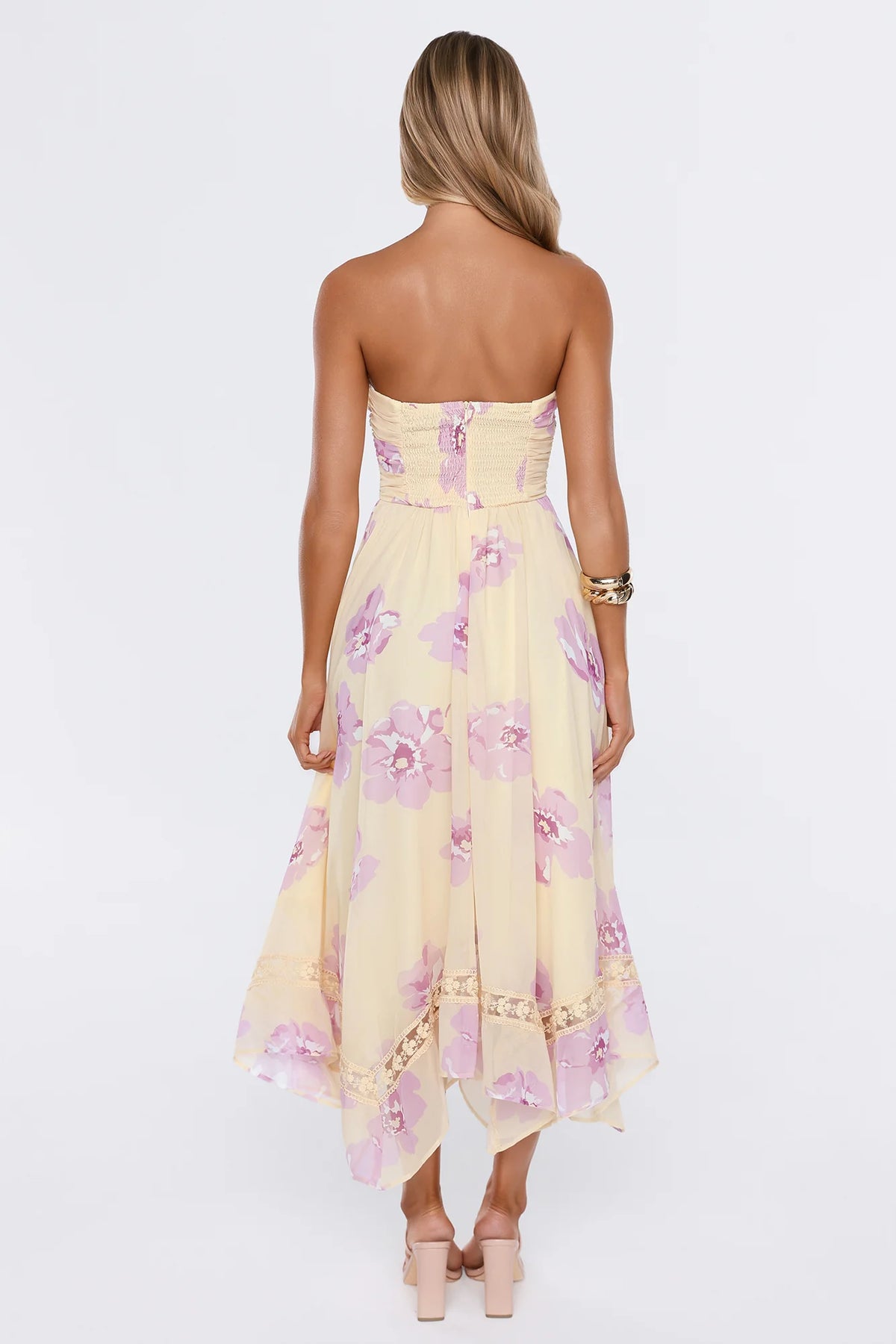 Light Joy Strapless Maxi Dress Yellow