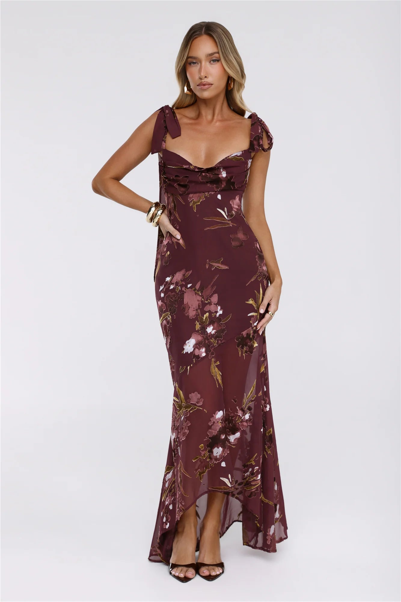 Closet Highlight Maxi Dress Burgundy