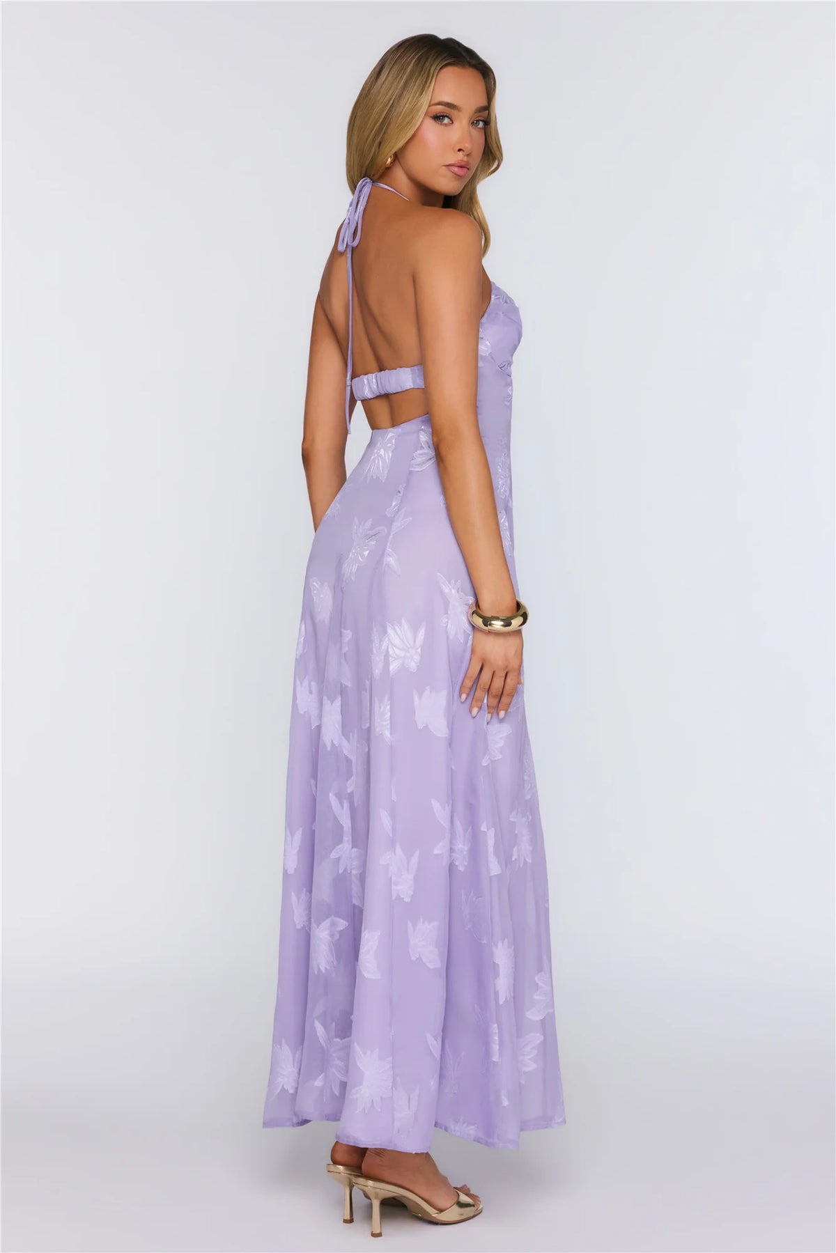 Dress Edit Halter Maxi Dress Purple