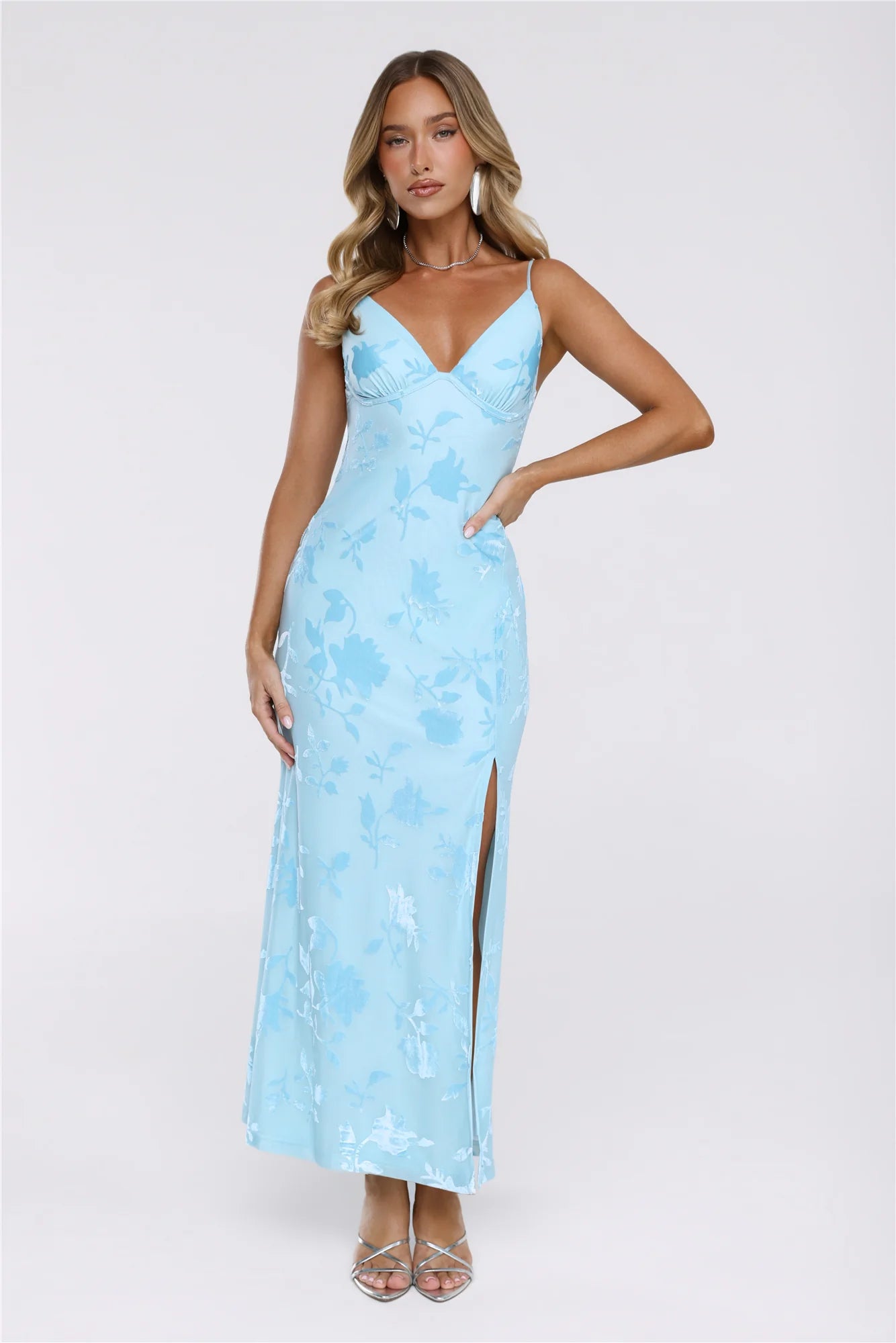 Daisy Glow Maxi Dress Blue