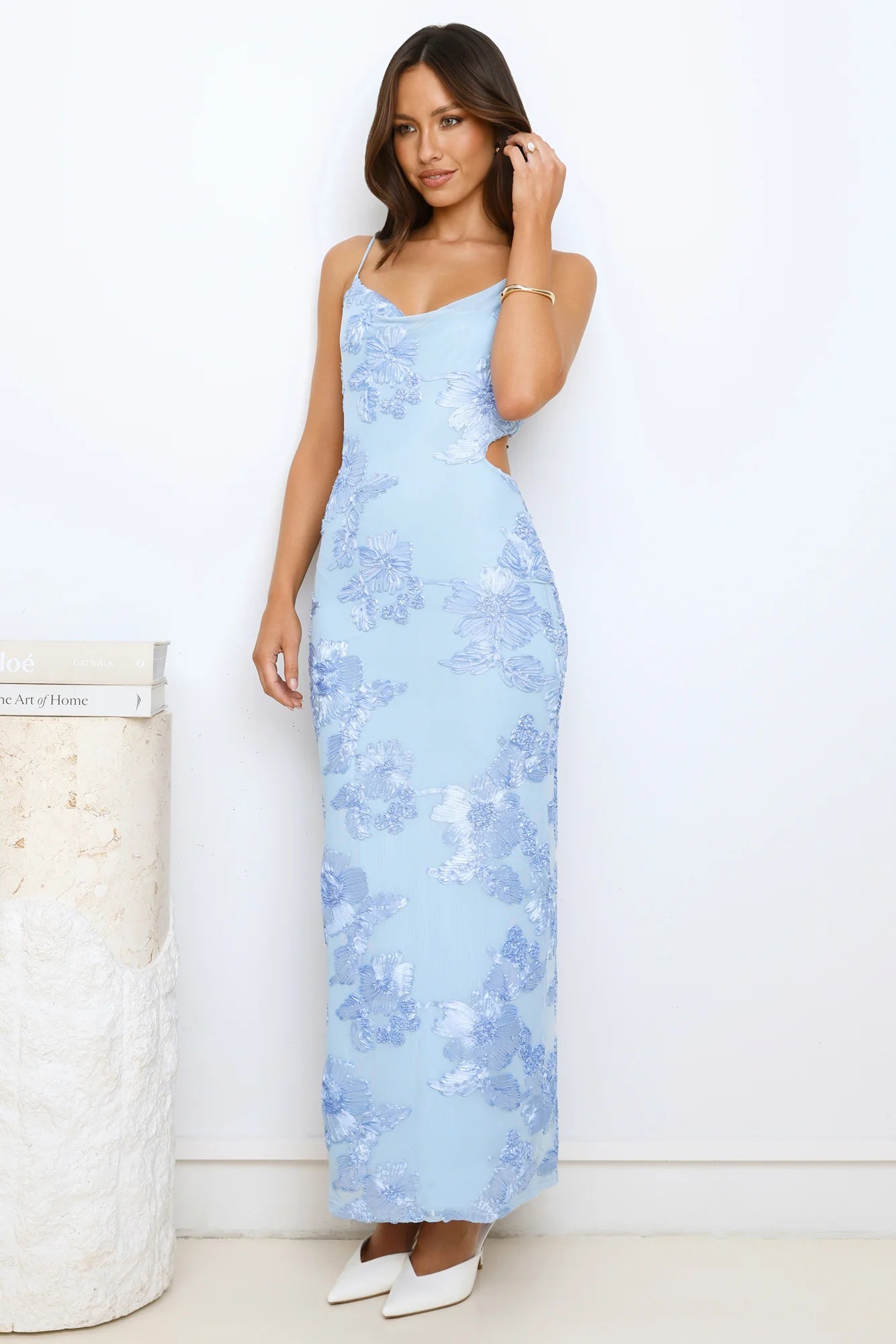 Iconic Instincts Mesh Maxi Dress Blue