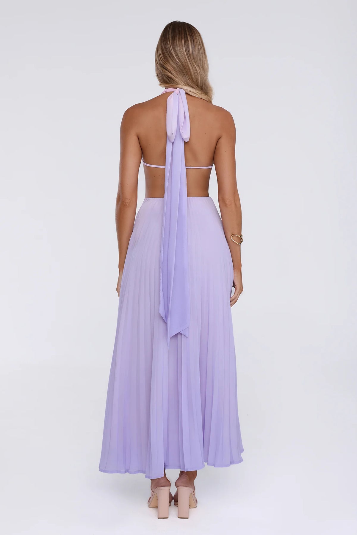 Chic Energy Shift Halter Maxi Dress Purple
