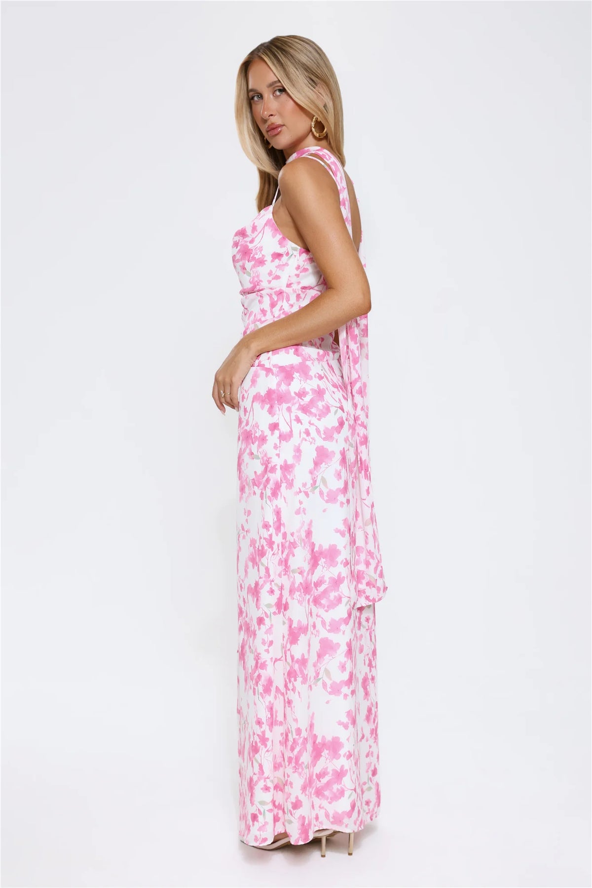 Soft Petal Sway Maxi Dress Pink