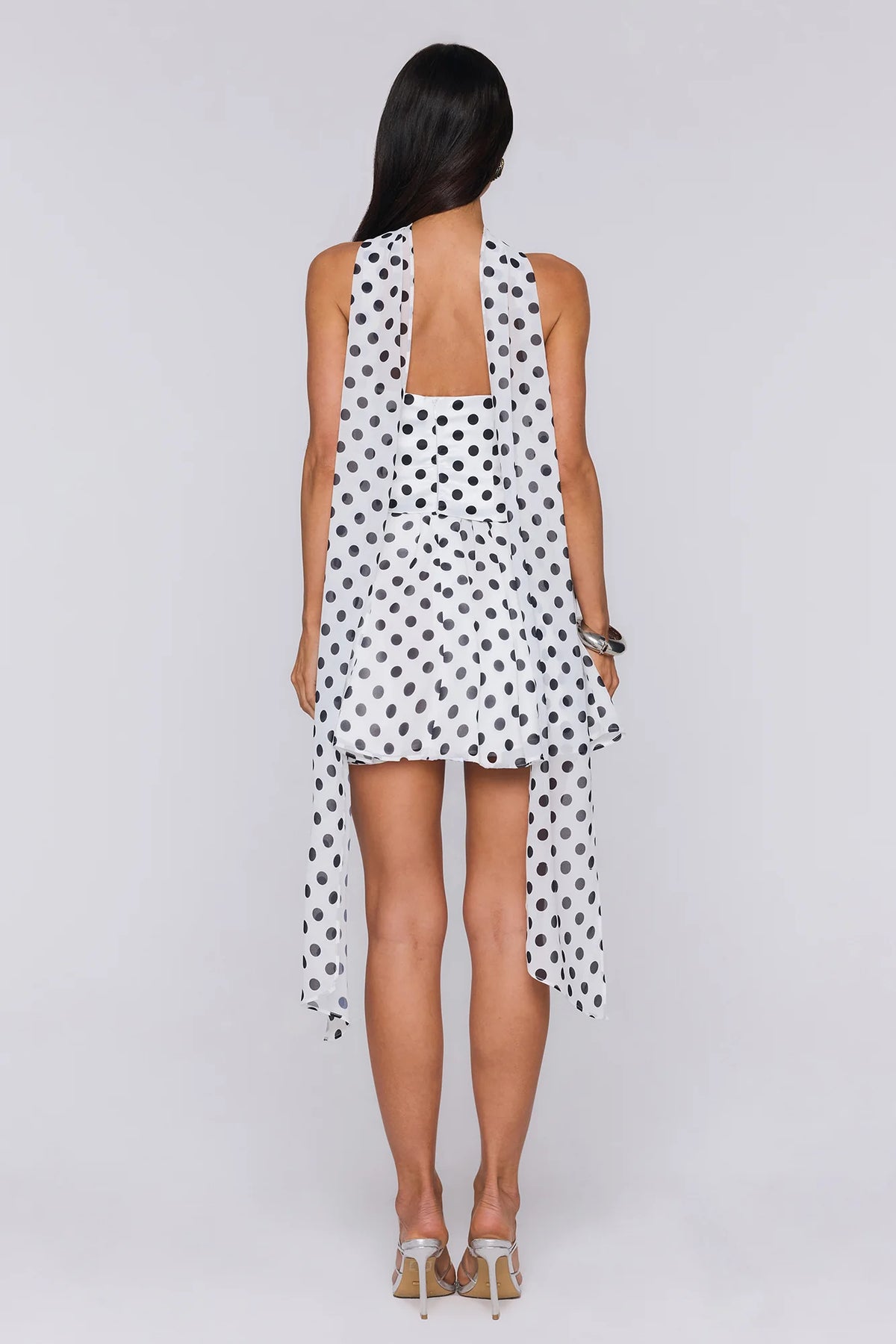 Twirl In Dots Polka Dot Mini Dress White