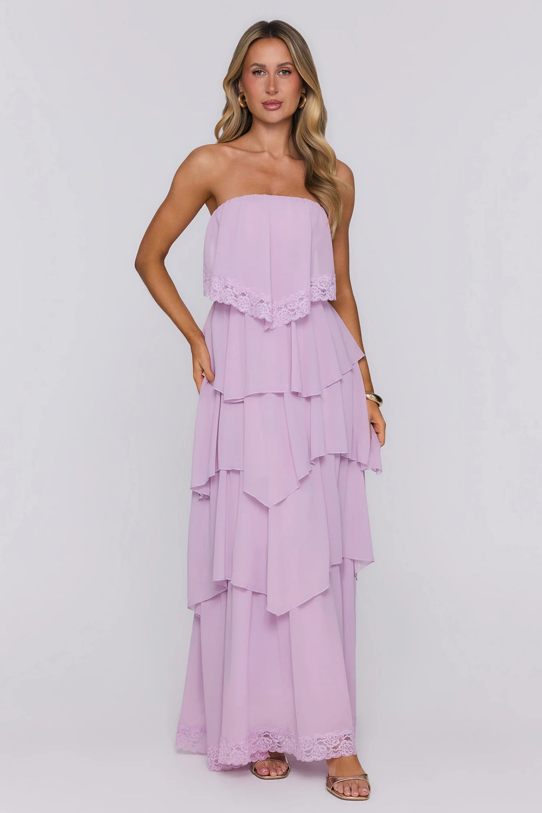 Starlet Season Strapless Maxi Dress Lilac