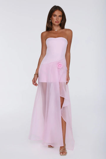 Romantic Everything Strapless Maxi Dress Pink
