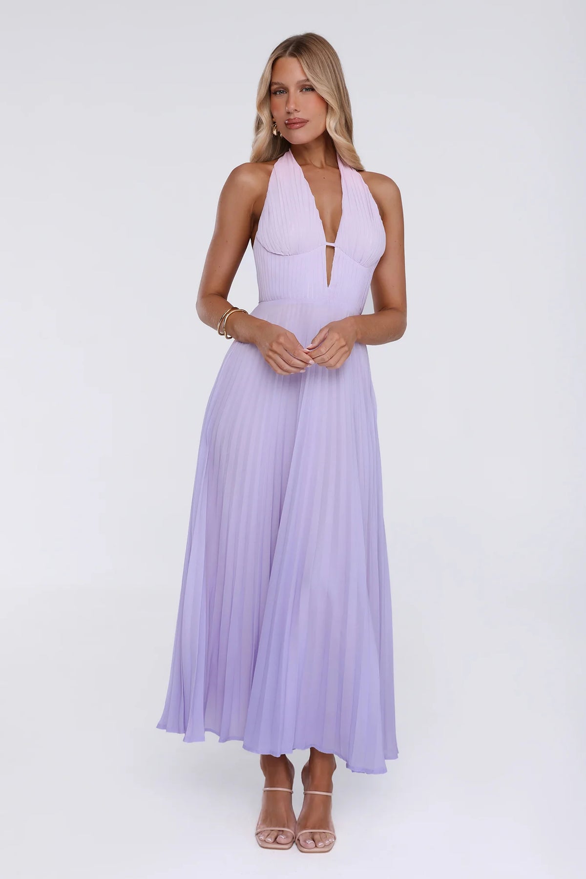 Chic Energy Shift Halter Maxi Dress Purple
