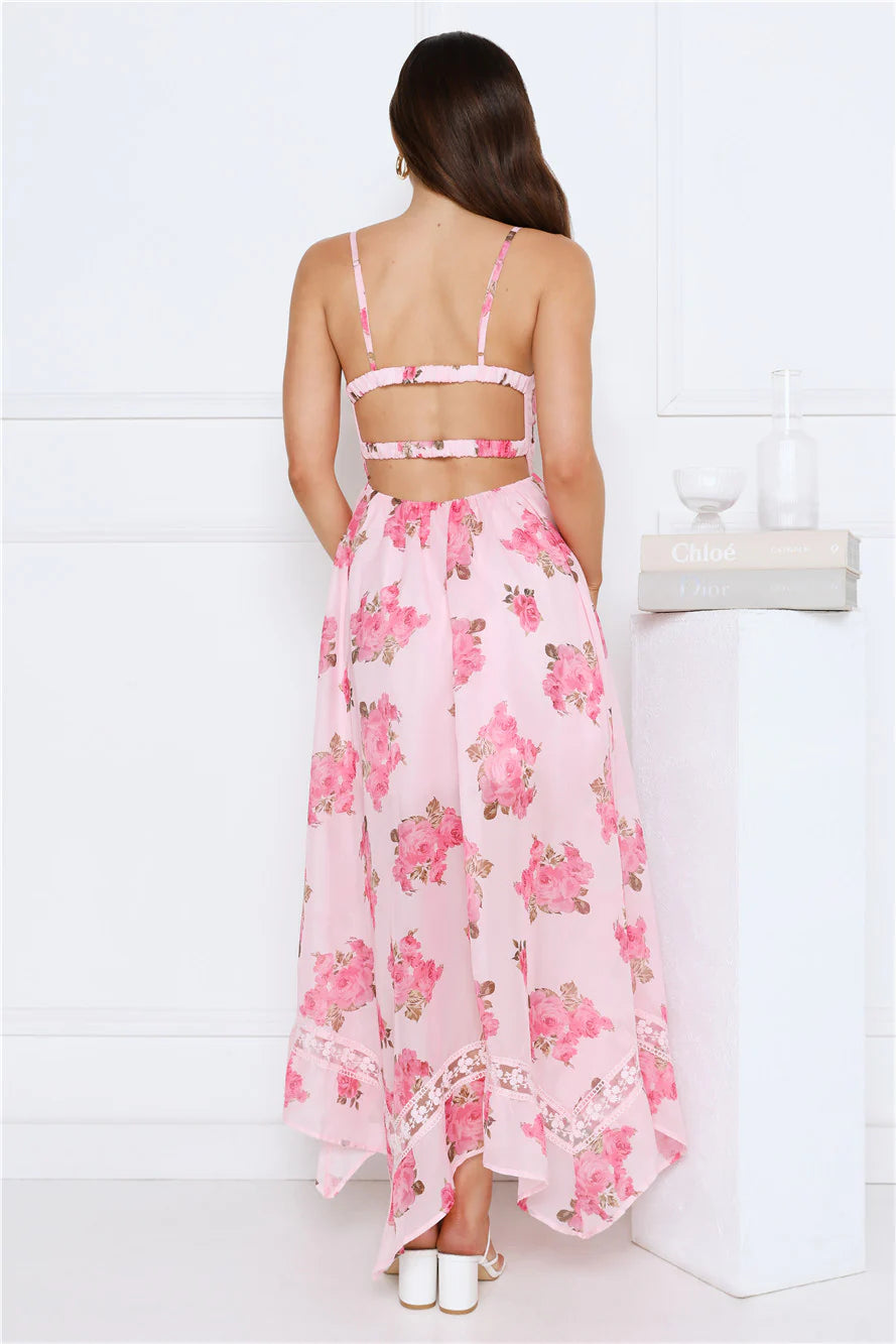 Fleur De Luxe Maxi Dress Pink
