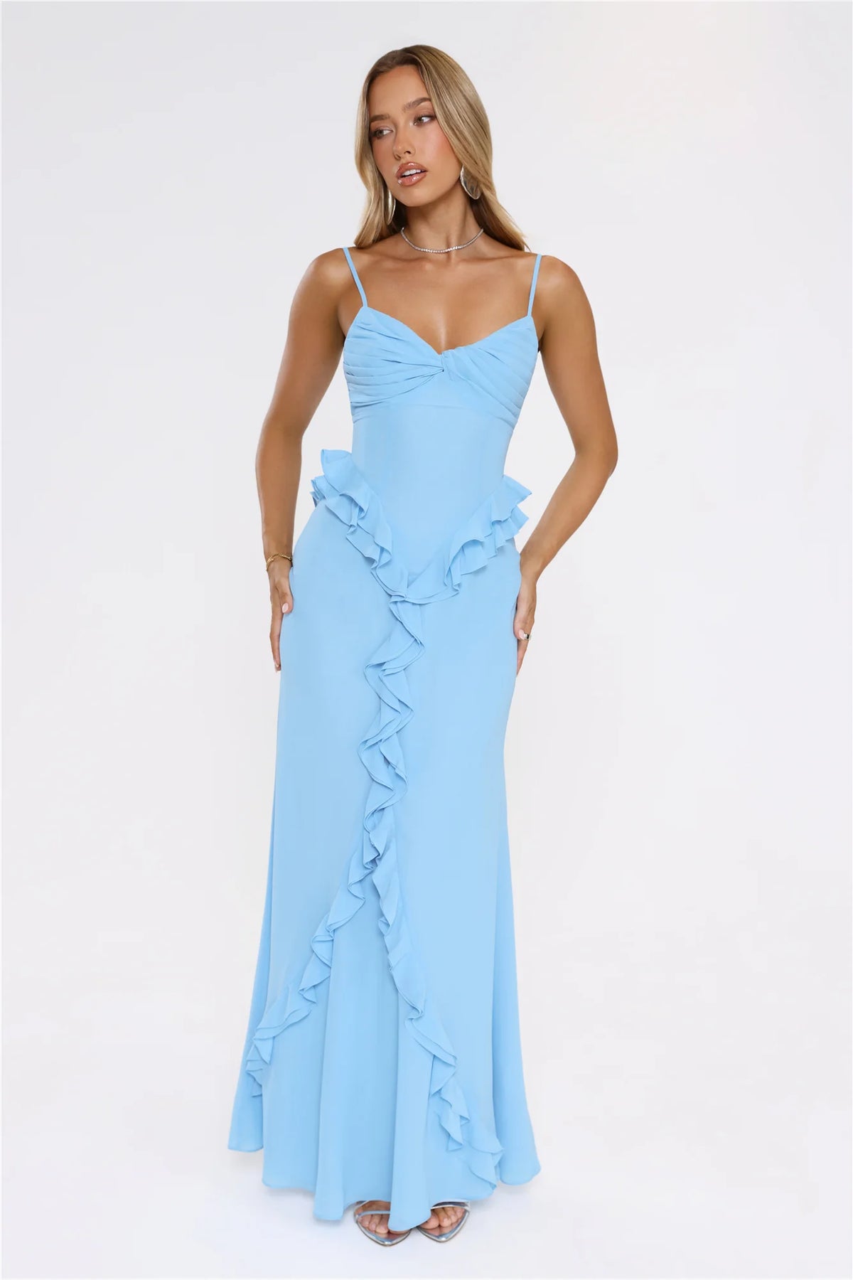 Balmy Nights Club Maxi Dress Blue