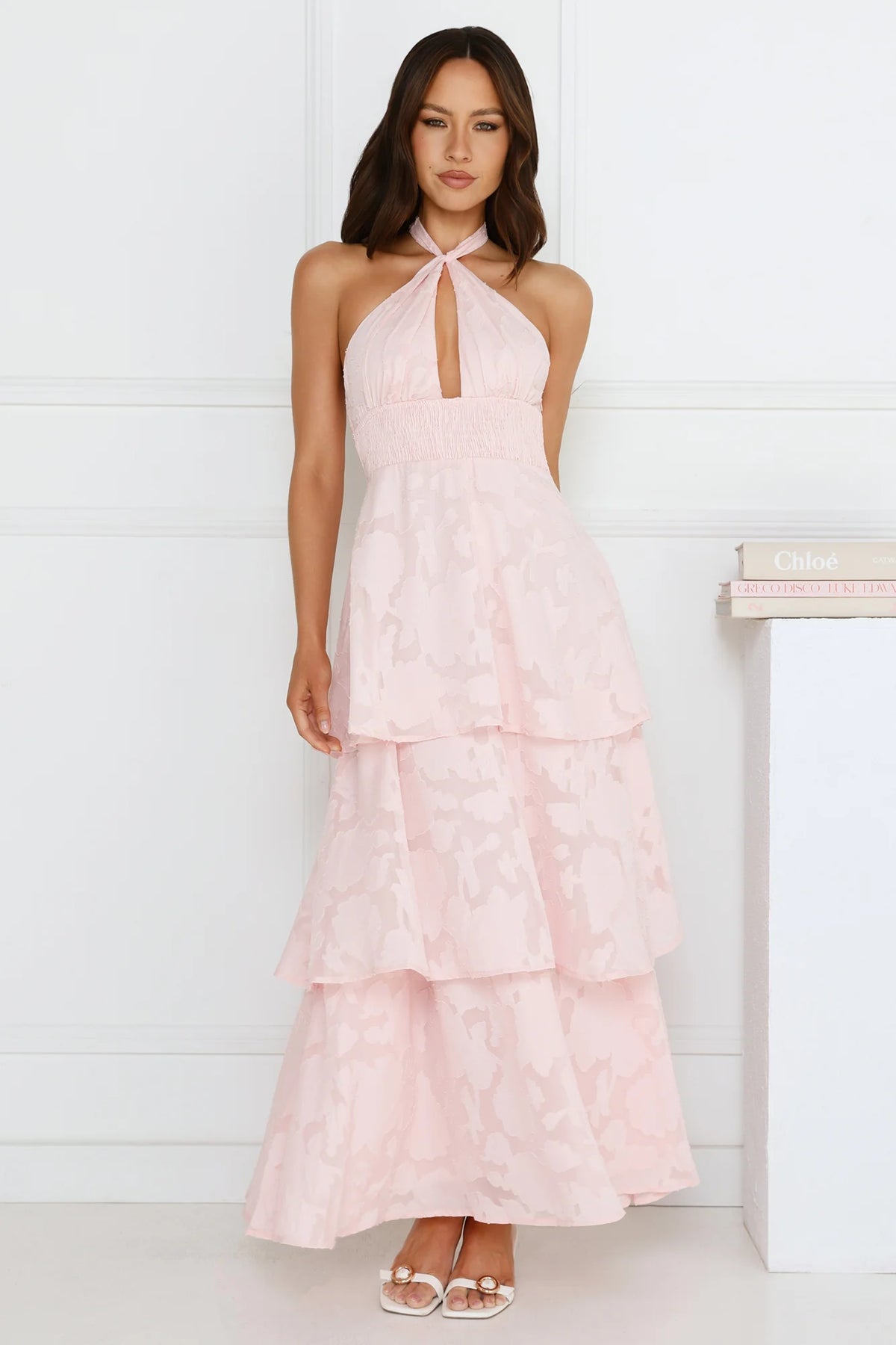 Island Sway Halter Maxi Dress Pink