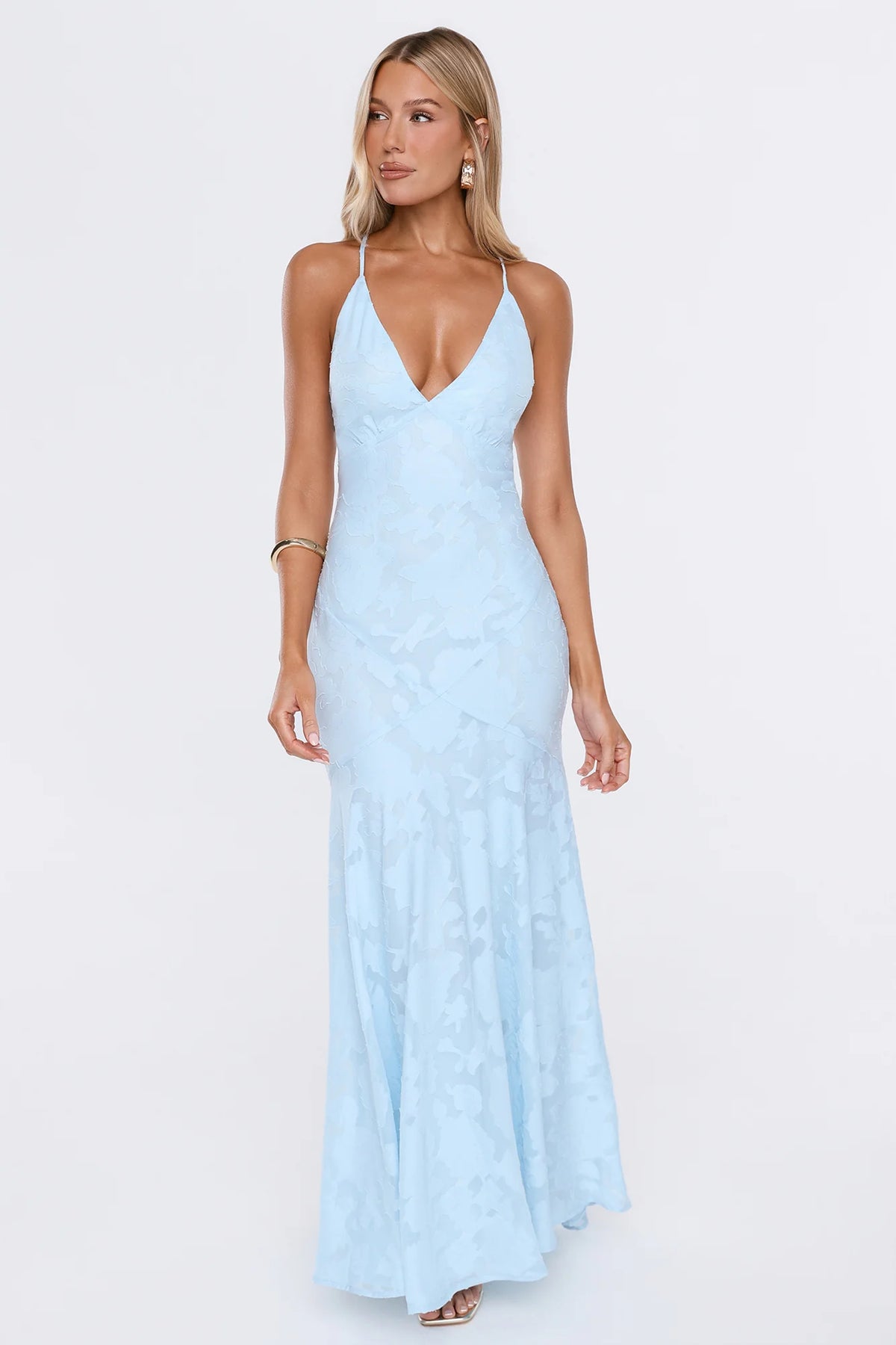 No Early Nights Maxi Dress Light Blue