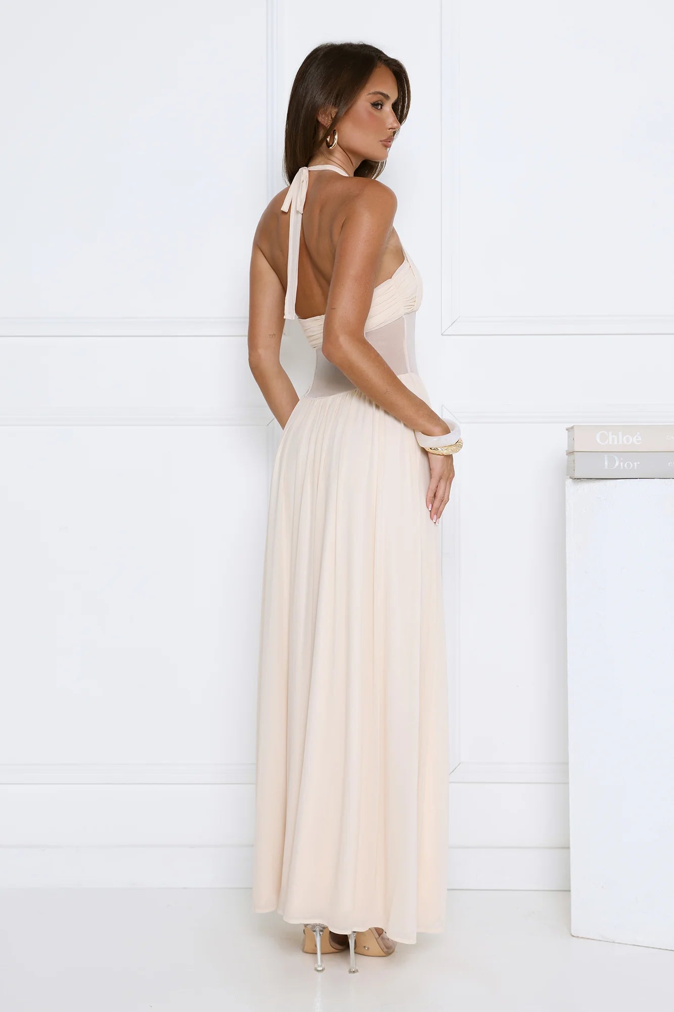 Glow Of Prestige Halter Maxi Dress Butter