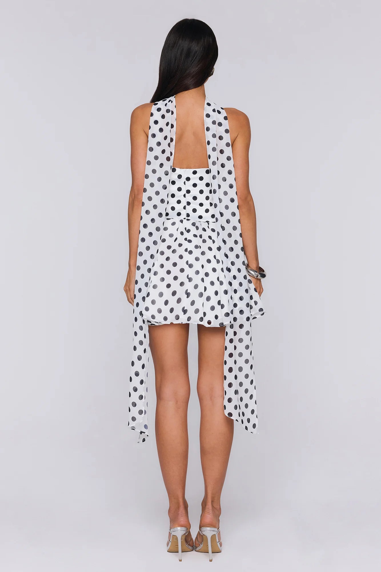 Twirl In Dots Polka Dot Mini Dress White
