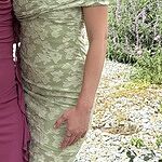 Botanical Embrace Off Shoulder Midi Dress Blue