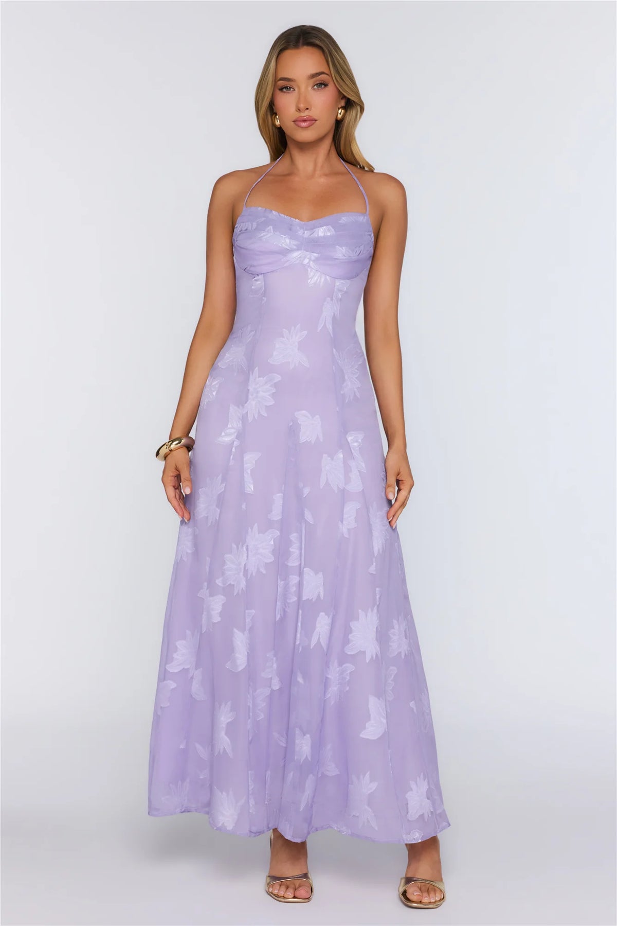 Dress Edit Halter Maxi Dress Purple