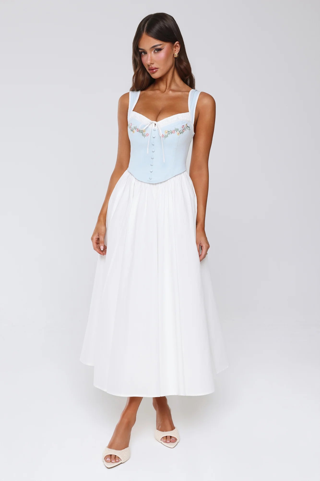 Cottage Glow Maxi Dress Blue