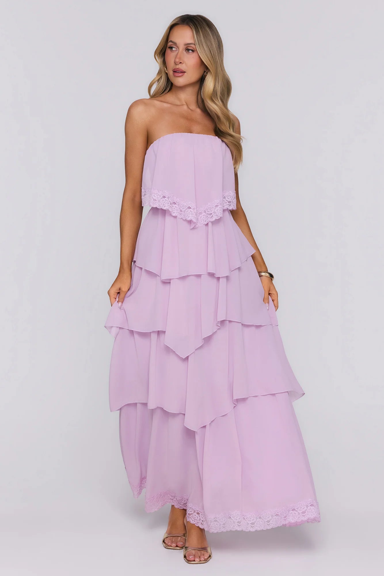 Starlet Season Strapless Maxi Dress Lilac