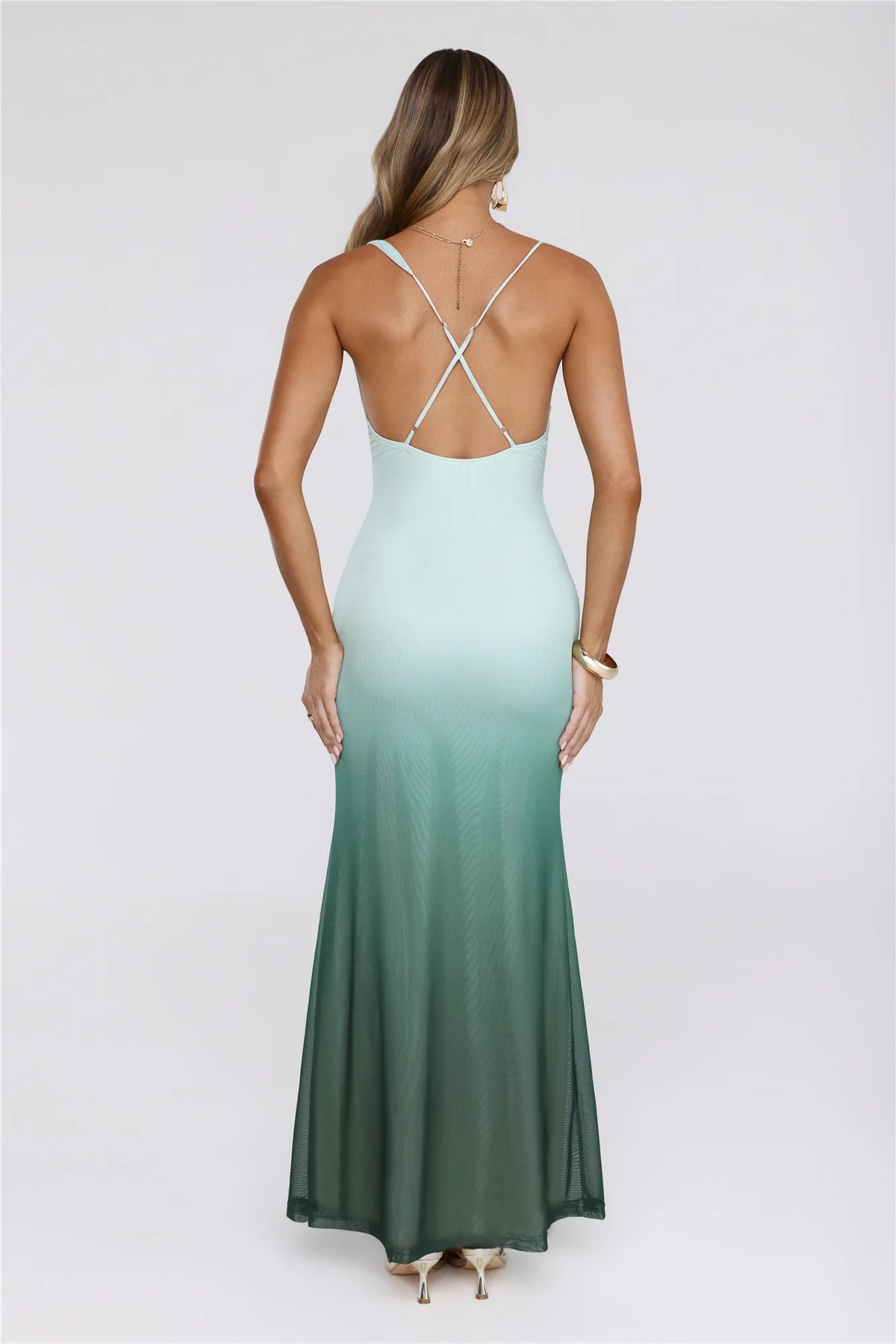Sugar Lush Mesh Maxi Dress Green