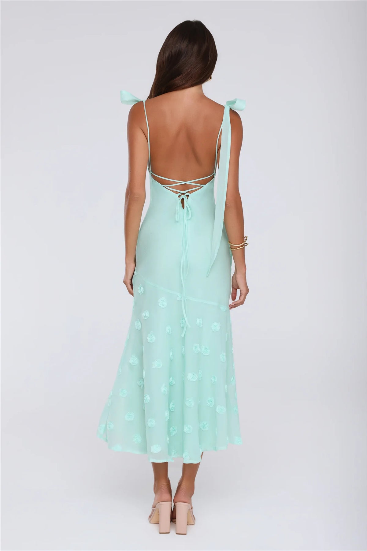 Whispering Petals Maxi Dress Mint