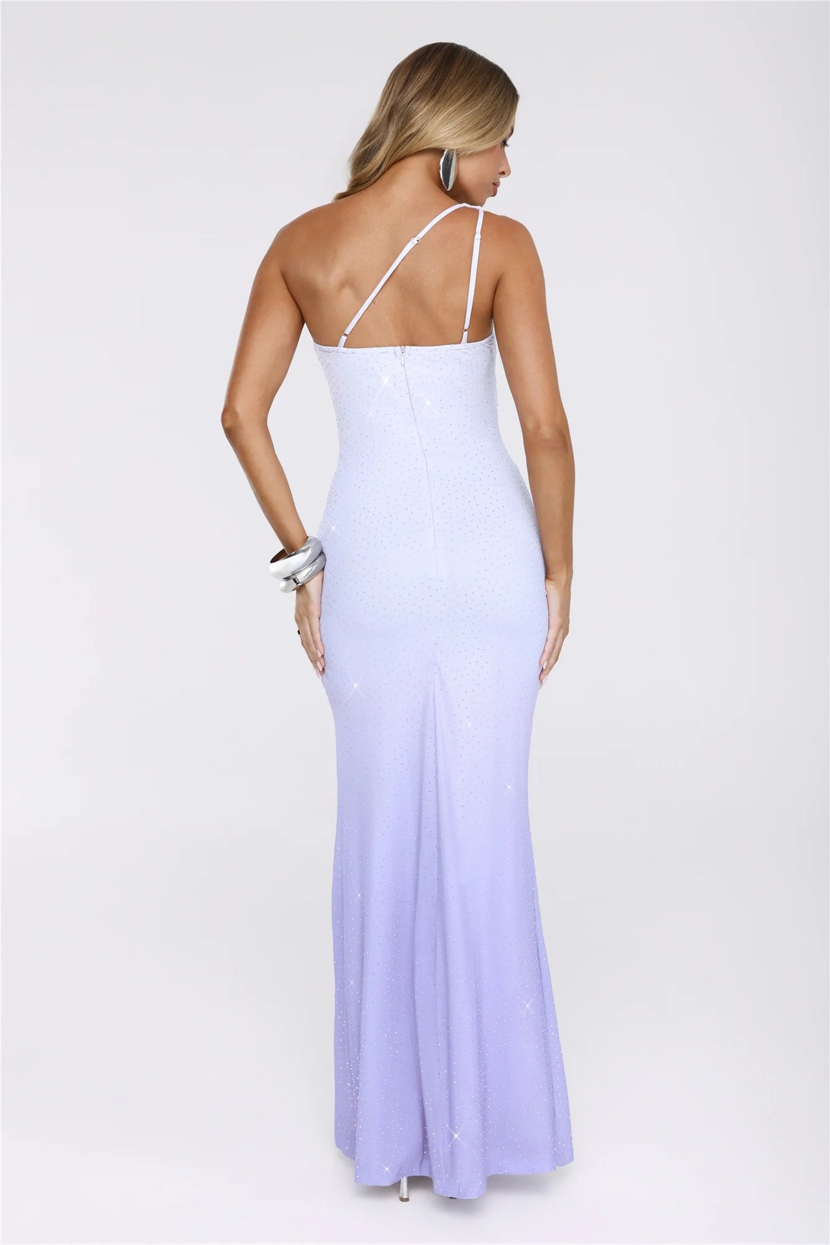 Sugar Petal Glow One Shoulder Maxi Dress Lilac